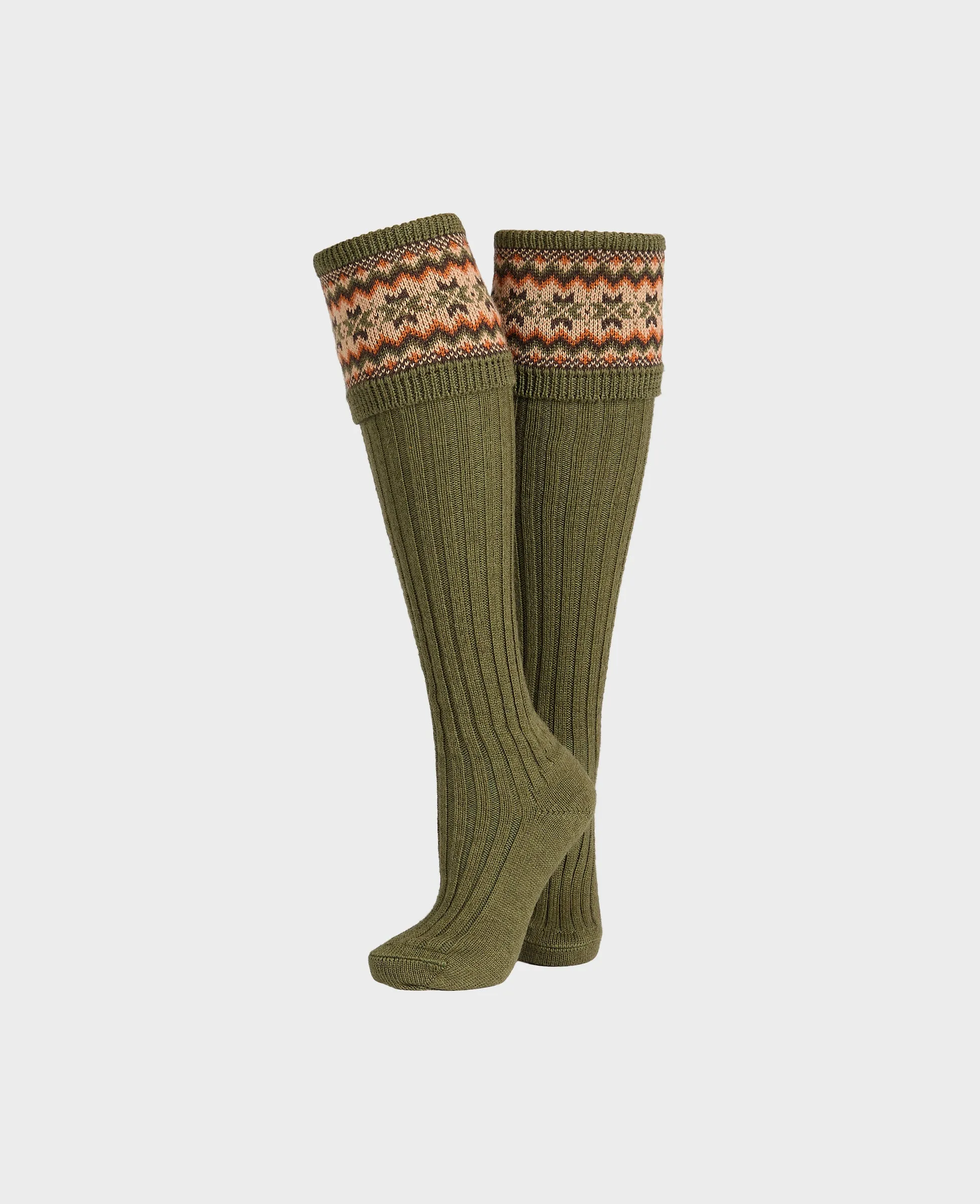 Lady Fair Isle Long Socks