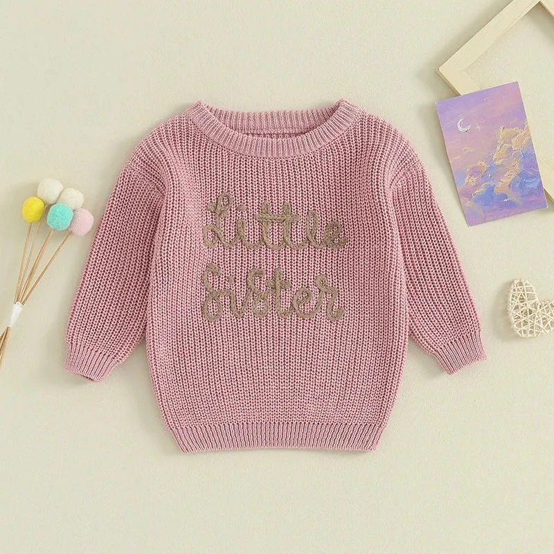 Little Sister Knit Embroidered Sweater