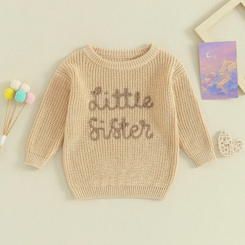 Little Sister Knit Embroidered Sweater