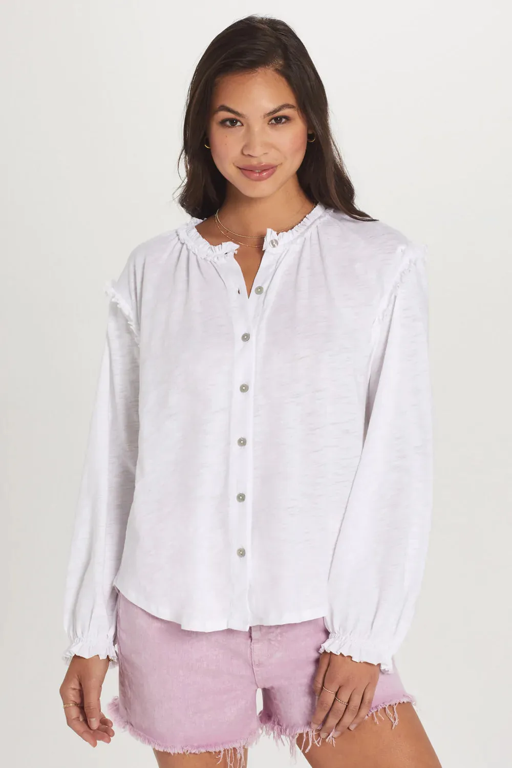 Long Sleeve Poet Blouse - White