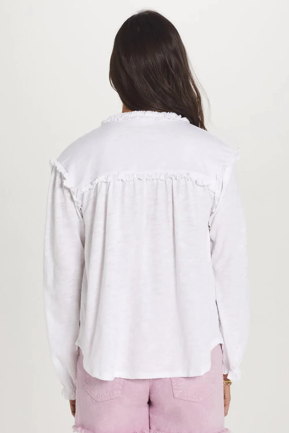 Long Sleeve Poet Blouse - White