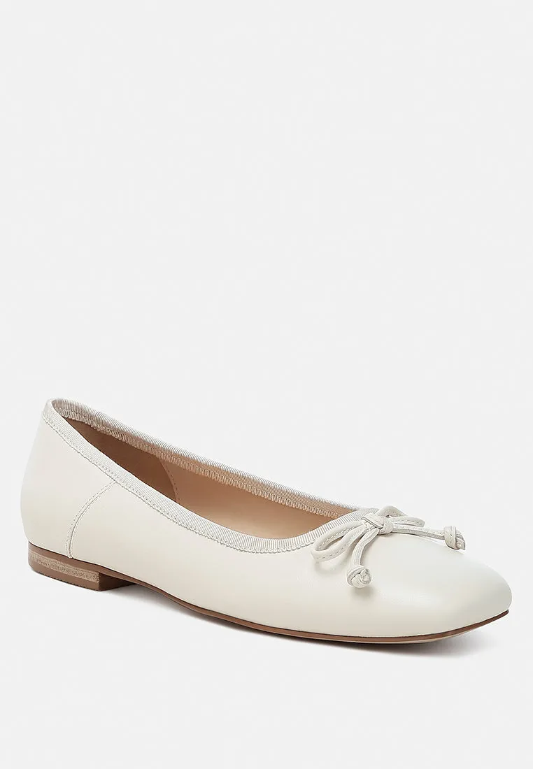 Lutten Square-Toe Bow Ballerinas