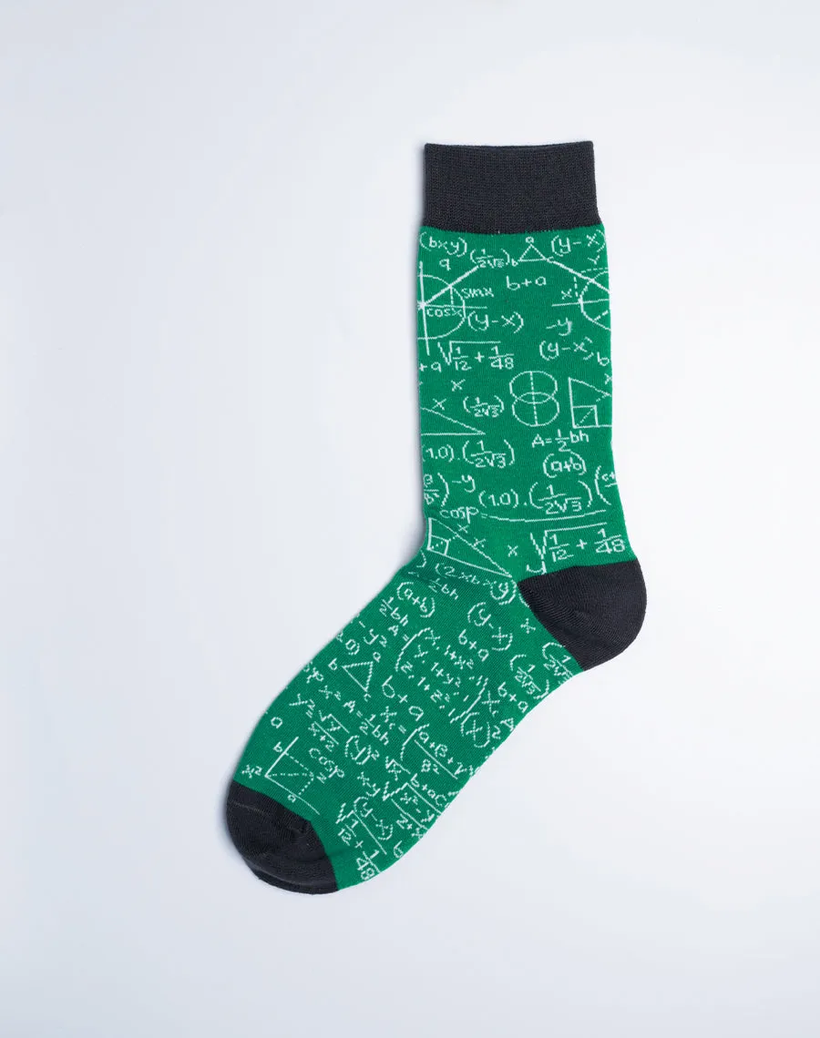 Men's Chalkboard Math Crew Socks