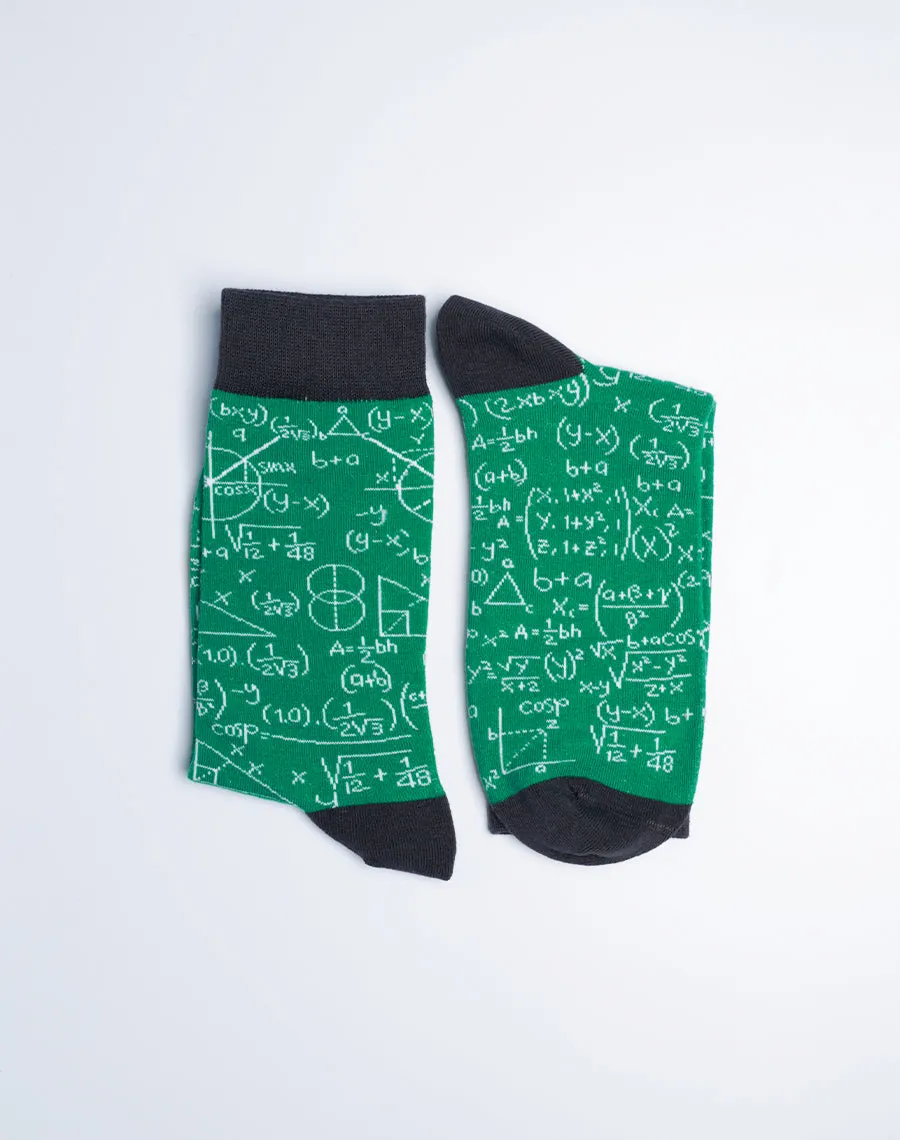 Men's Chalkboard Math Crew Socks