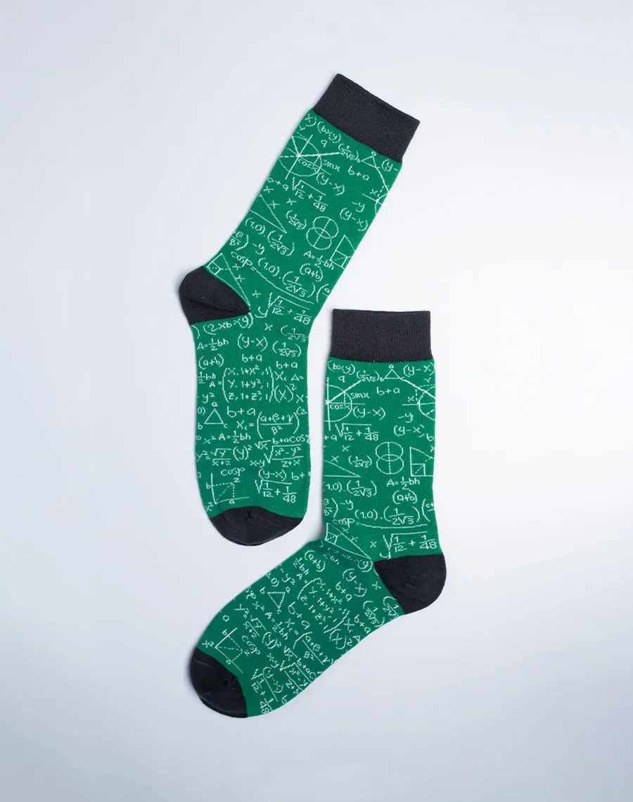 Men's Chalkboard Math Crew Socks