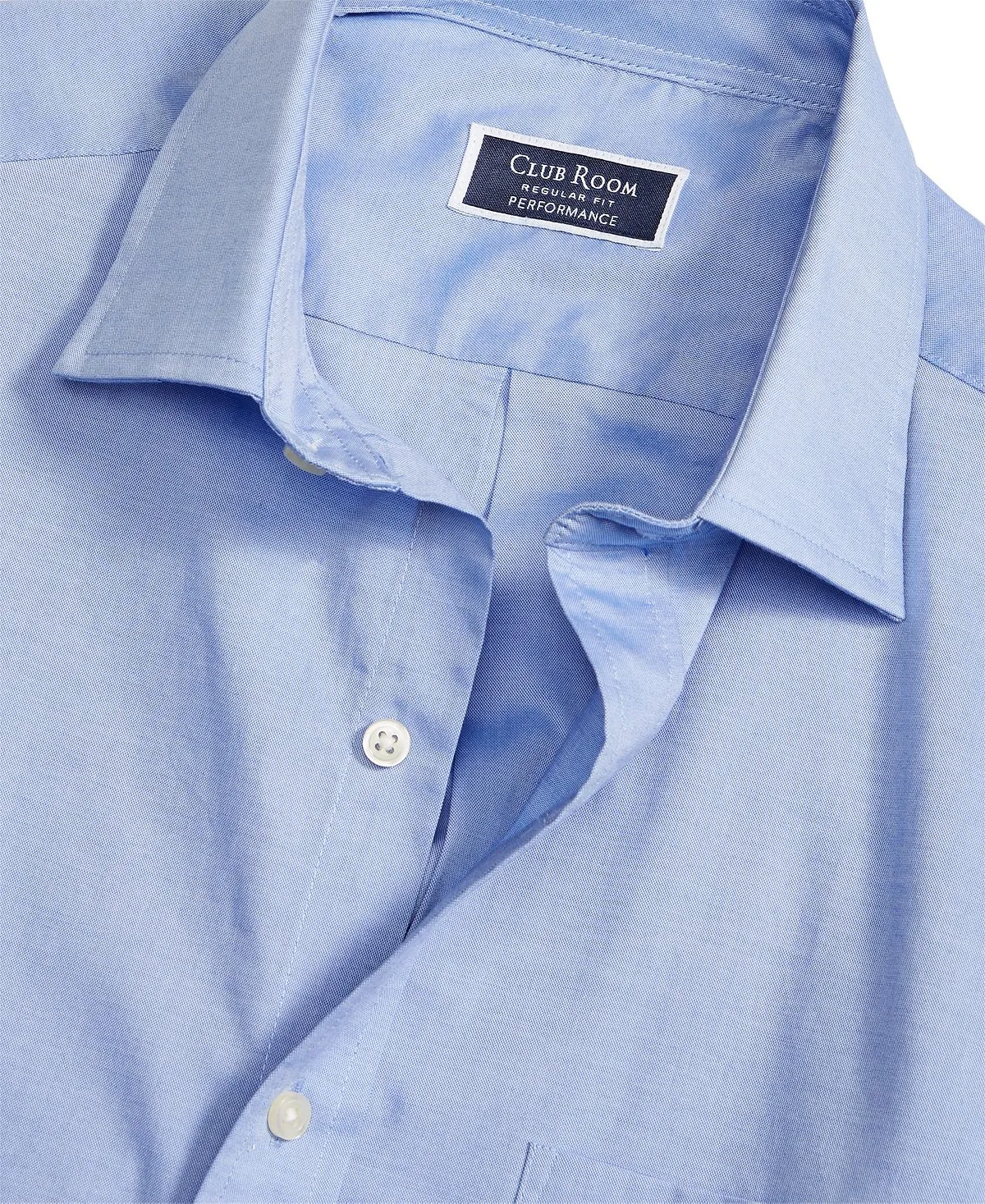 Men's Cotton Regular Fit Spread Collar Dress Shirt , created for Macy's Club Room, light blue