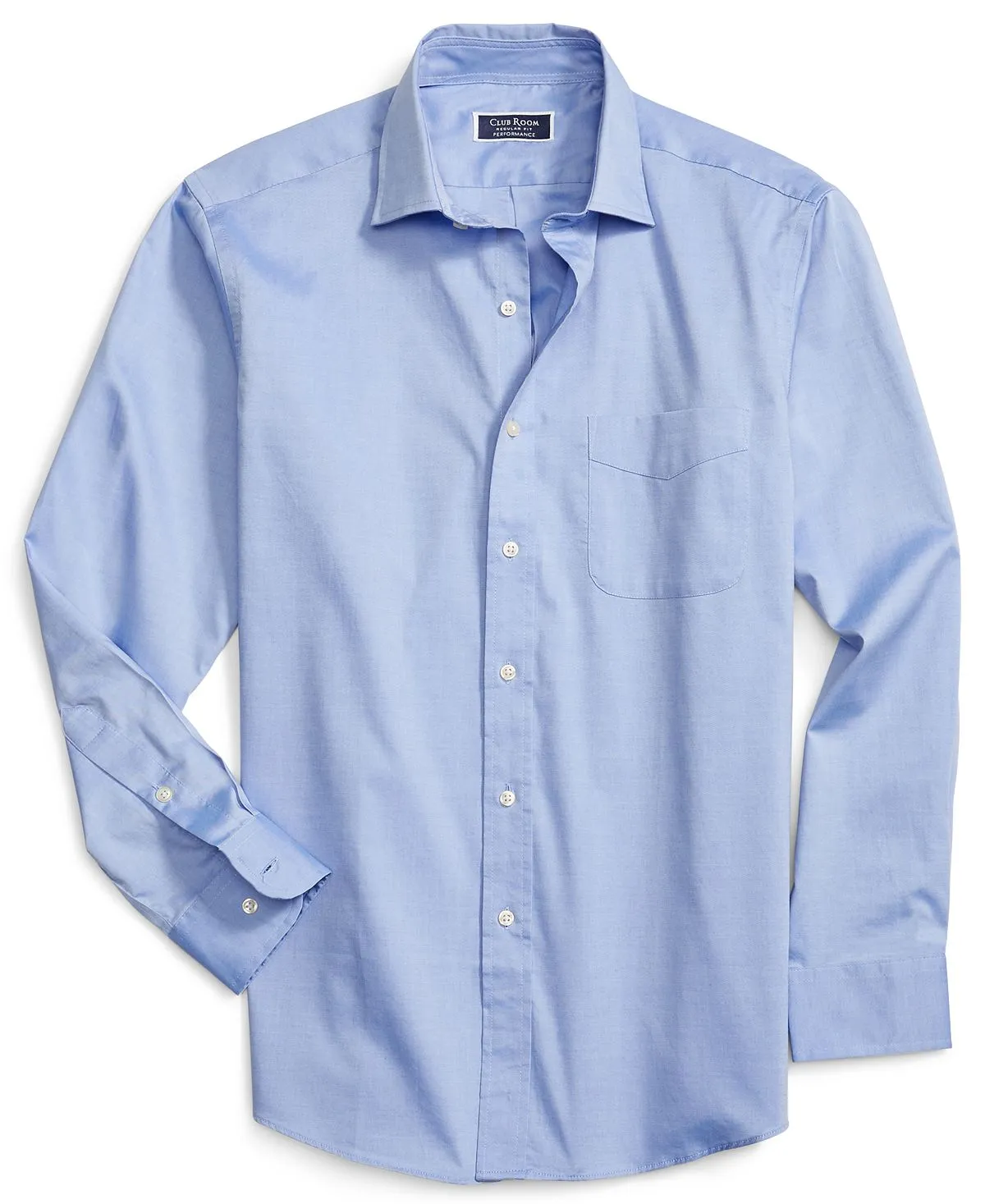 Men's Cotton Regular Fit Spread Collar Dress Shirt , created for Macy's Club Room, light blue