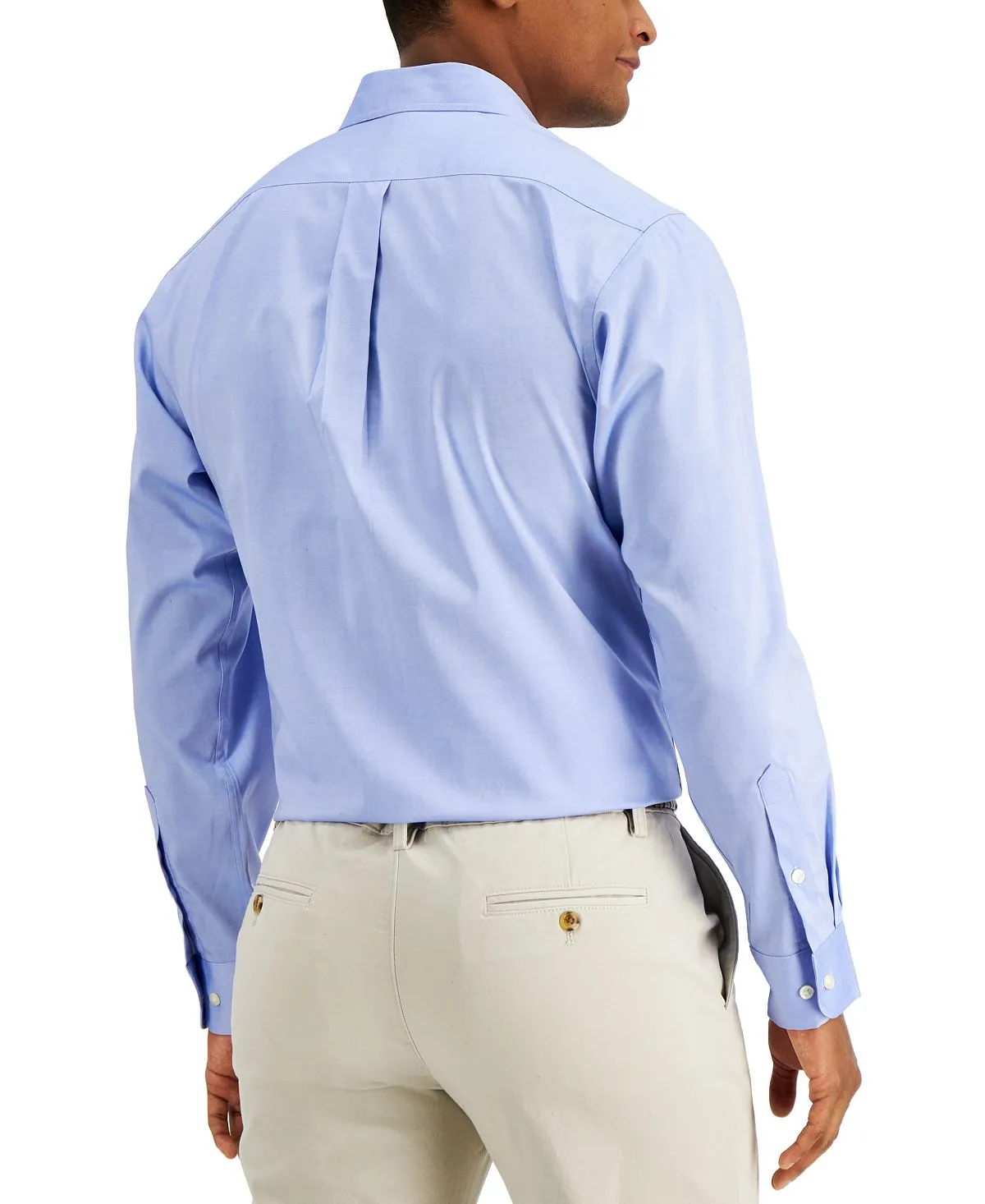 Men's Cotton Regular Fit Spread Collar Dress Shirt , created for Macy's Club Room, light blue