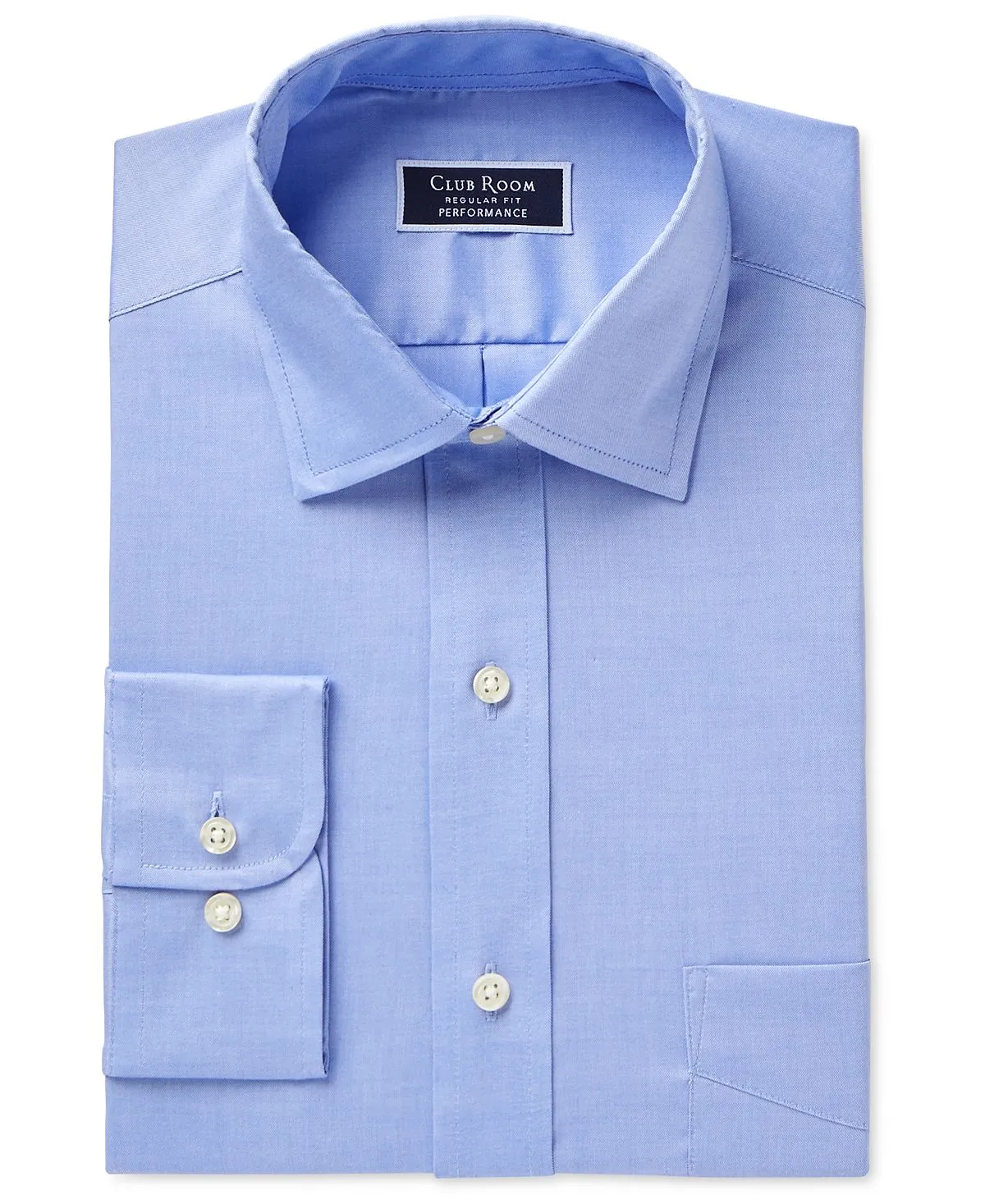 Men's Cotton Regular Fit Spread Collar Dress Shirt , created for Macy's Club Room, light blue