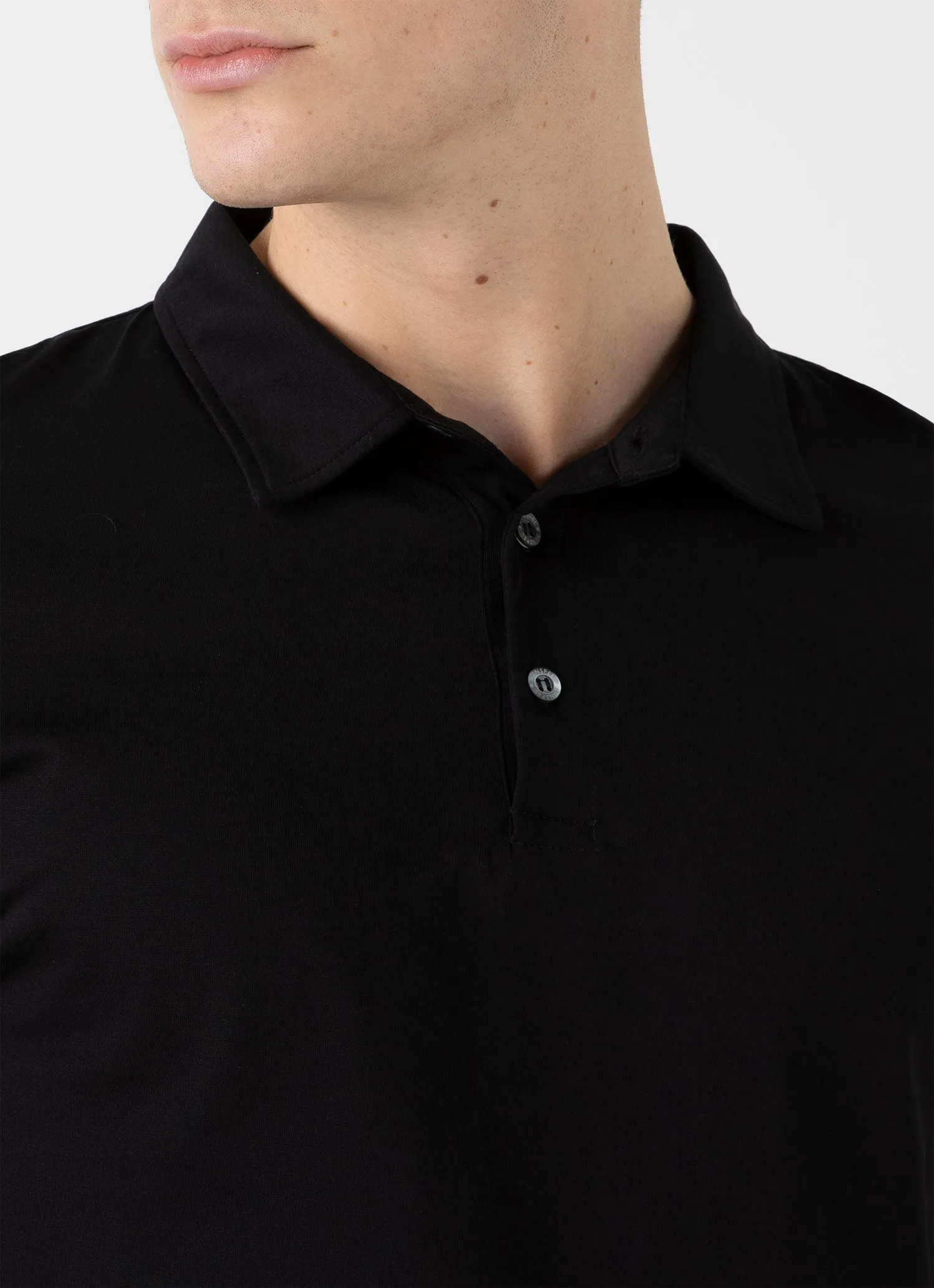 Men's Jersey Classic Polo Shirt in Black