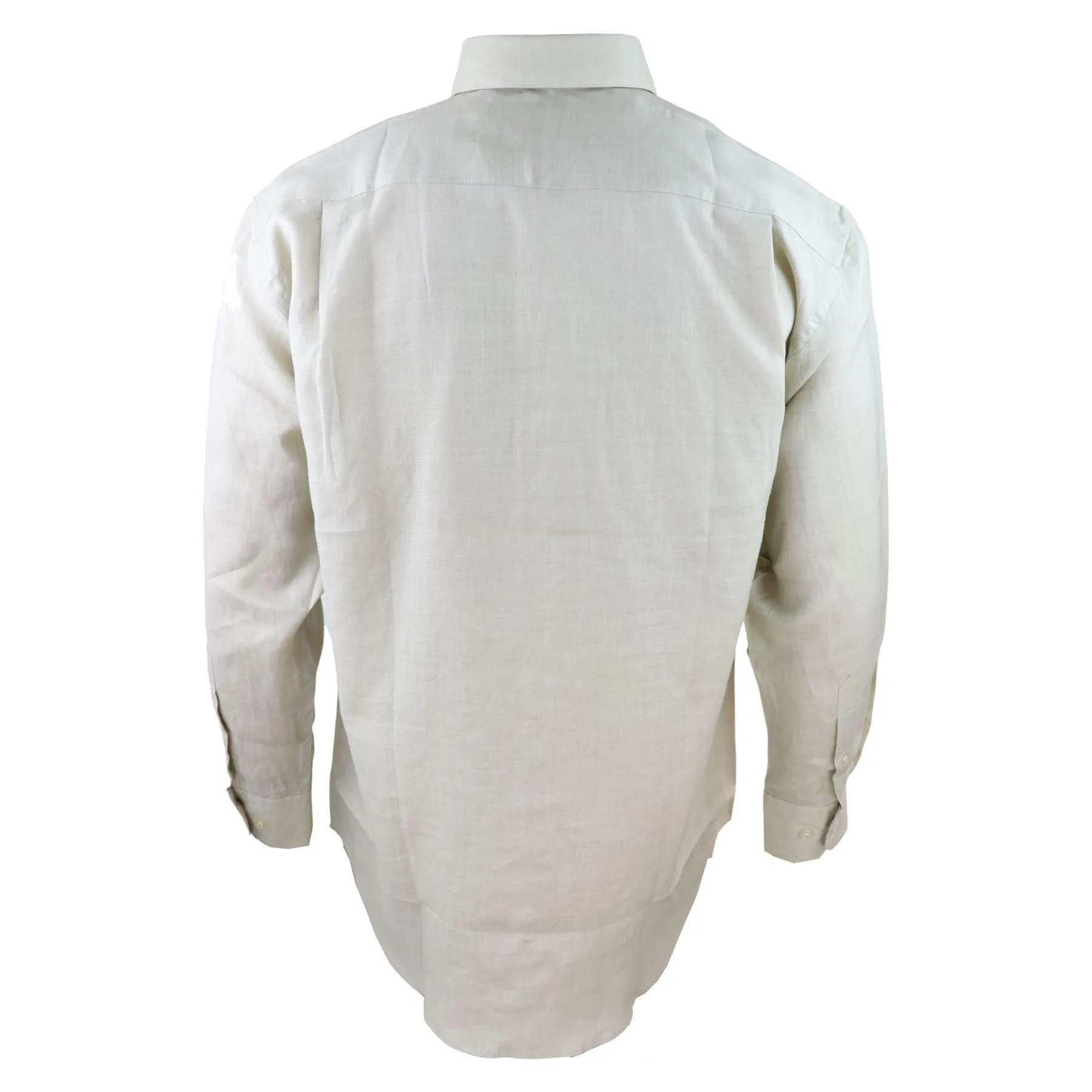 Mens Linen Summer Shirt Breathable Fabric Classic Full Sleeve