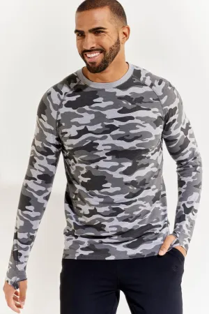 Men's LumaLeo Long Sleeve T-Shirt  |  Grey Modern Camo