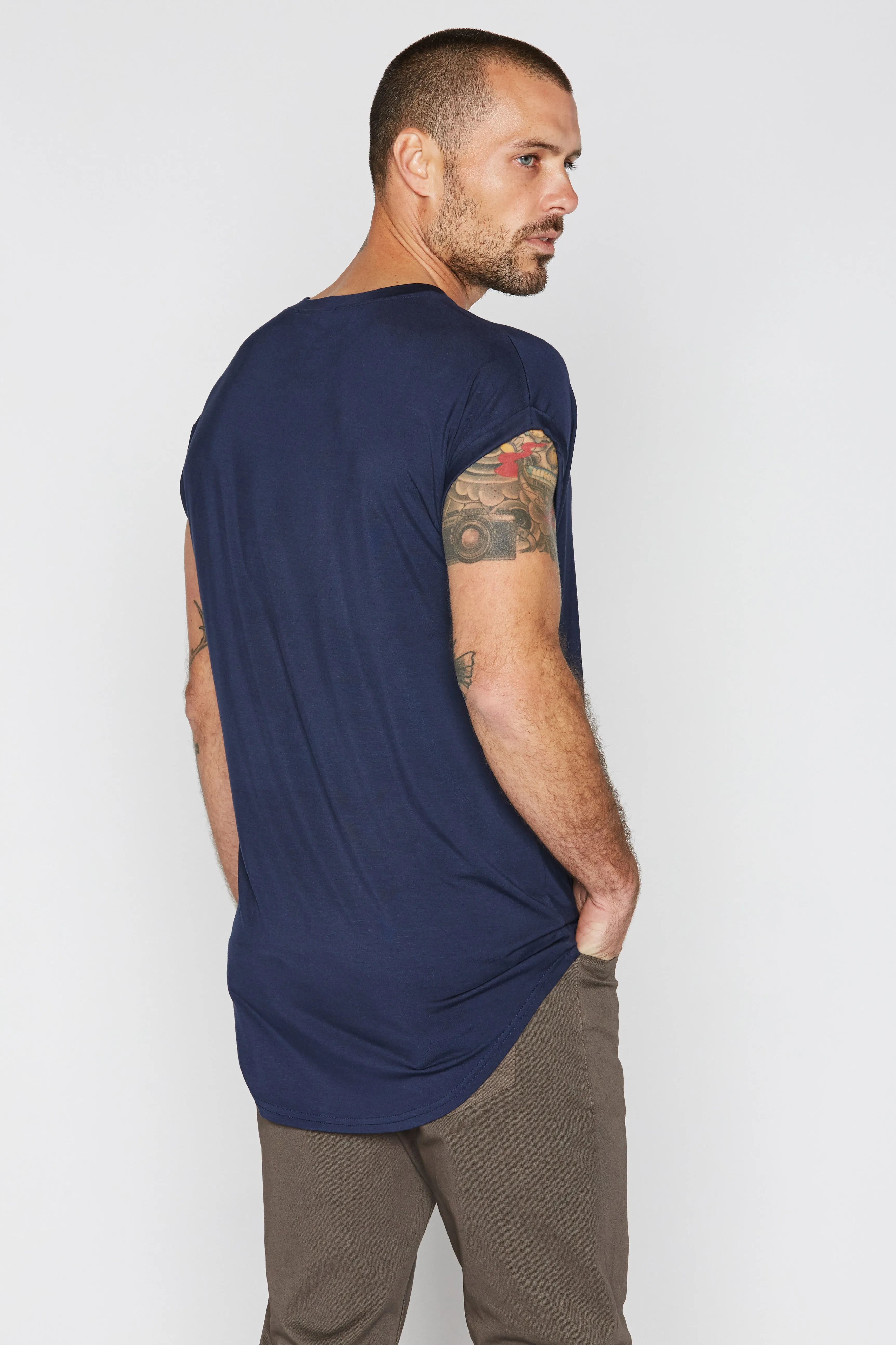 Men's Modal Curved Bottom Crew Tee