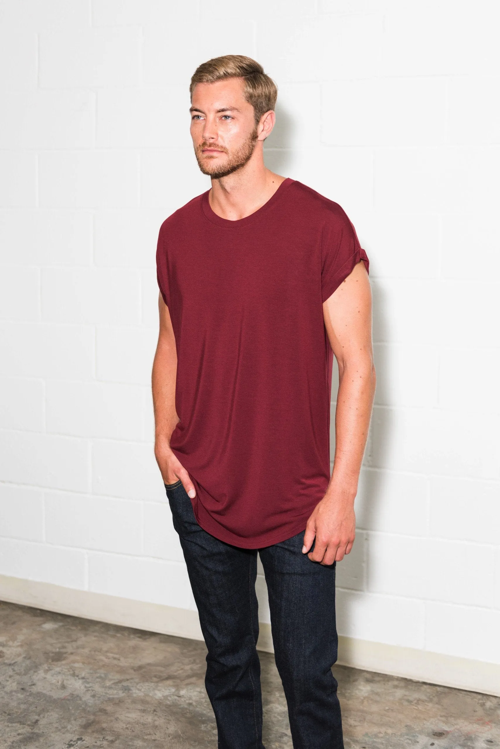 Men's Modal Curved Bottom Crew Tee