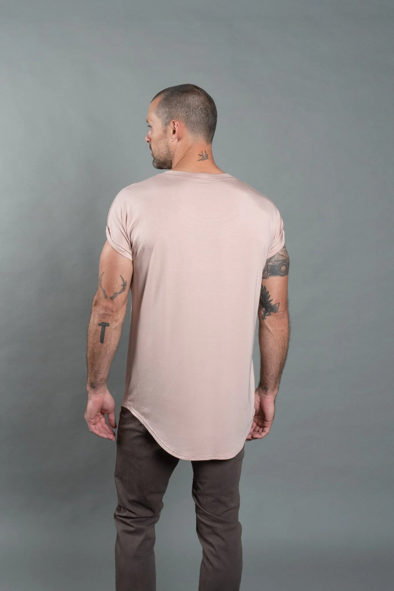 Men's Modal Curved Bottom Crew Tee