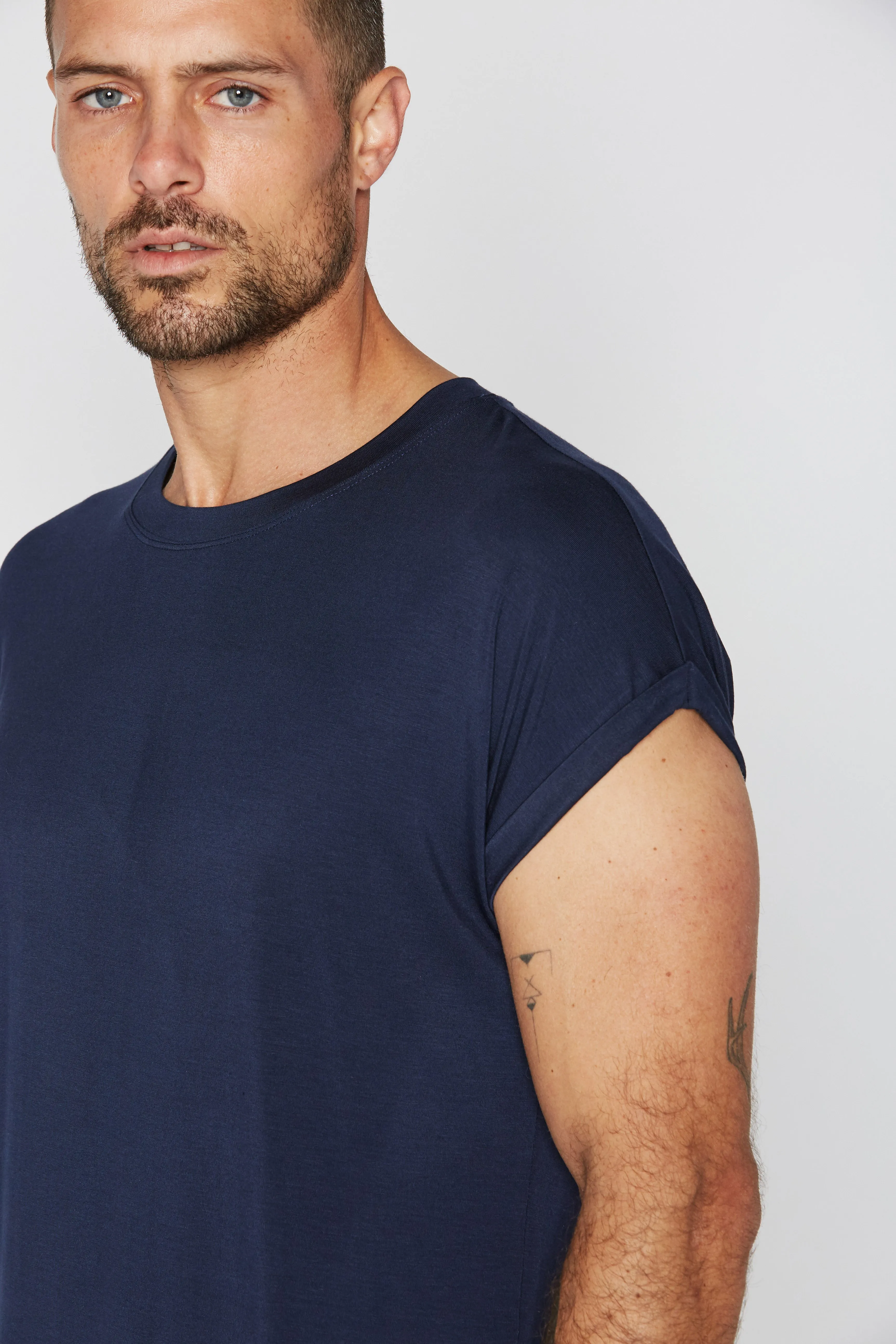 Men's Modal Curved Bottom Crew Tee