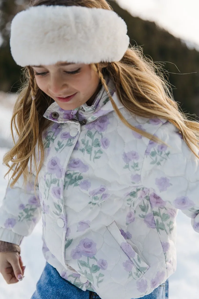 Mini Quilted Jacket in Lavender Floral - FINAL SALE