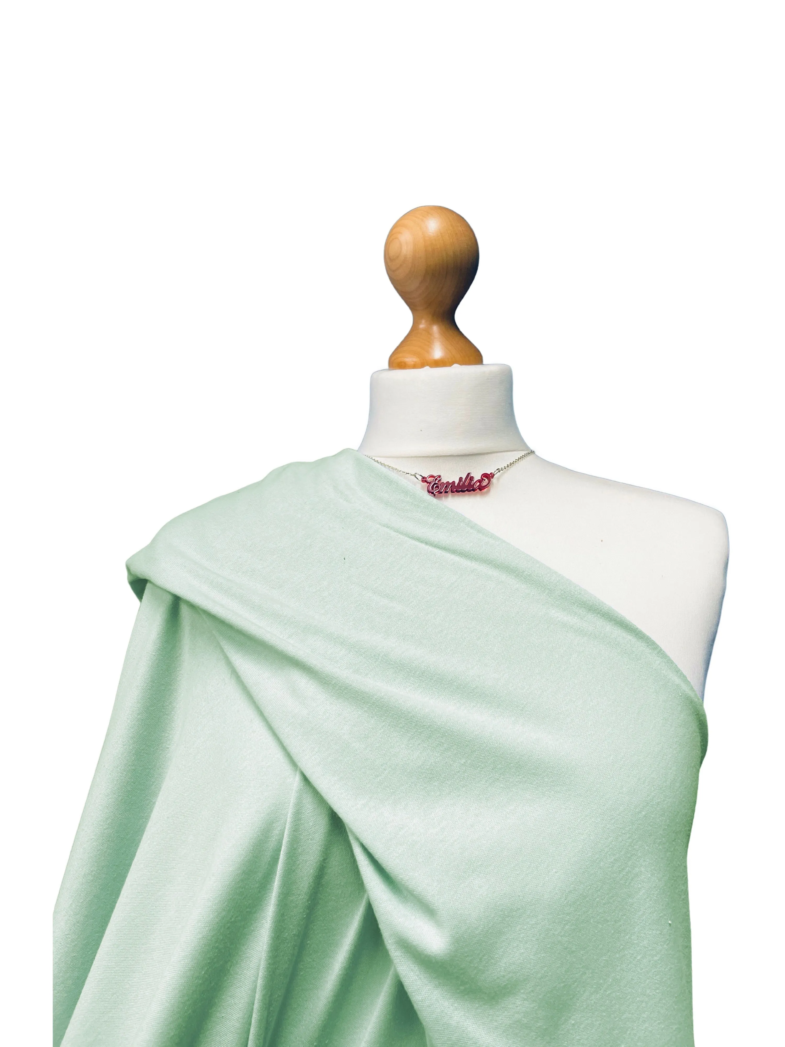 Mint Cotton Interlock Fabric