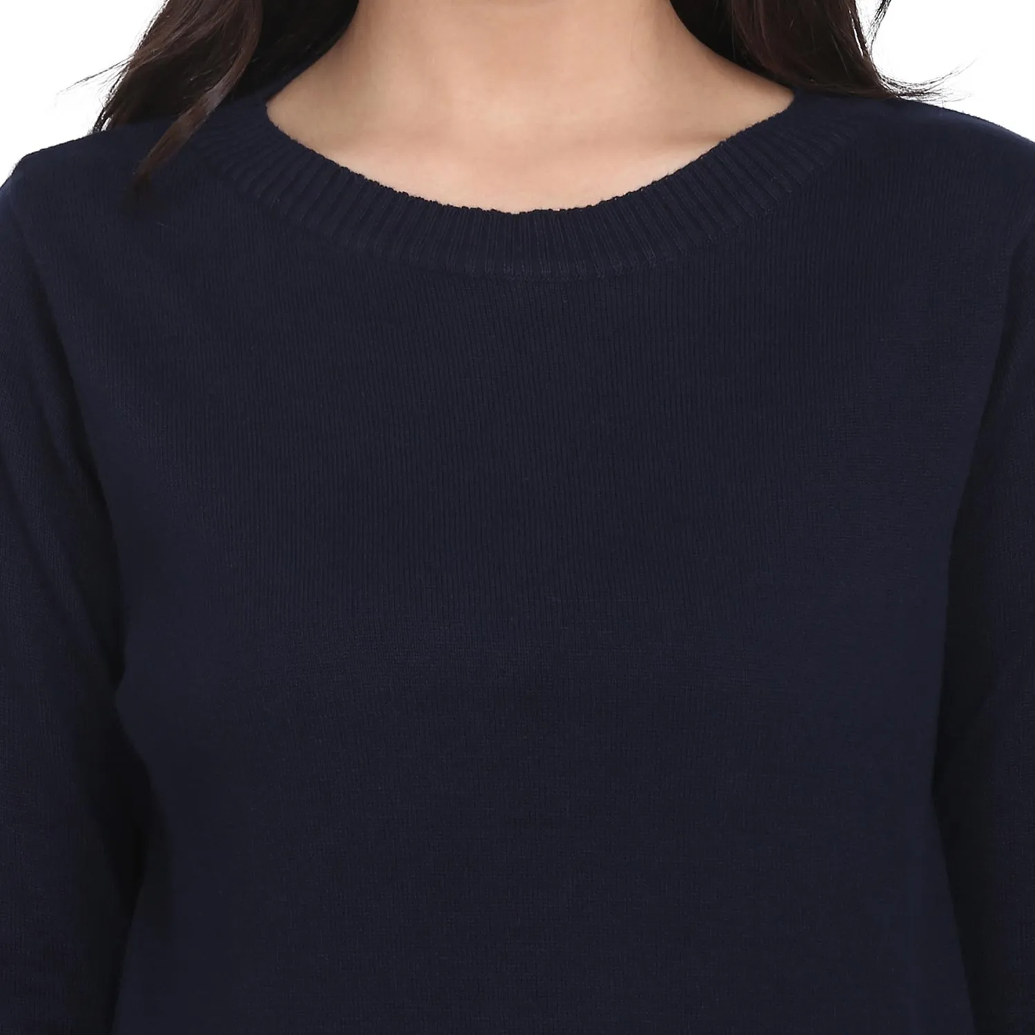 Navy Blue 100% Cotton knitted Pullover 