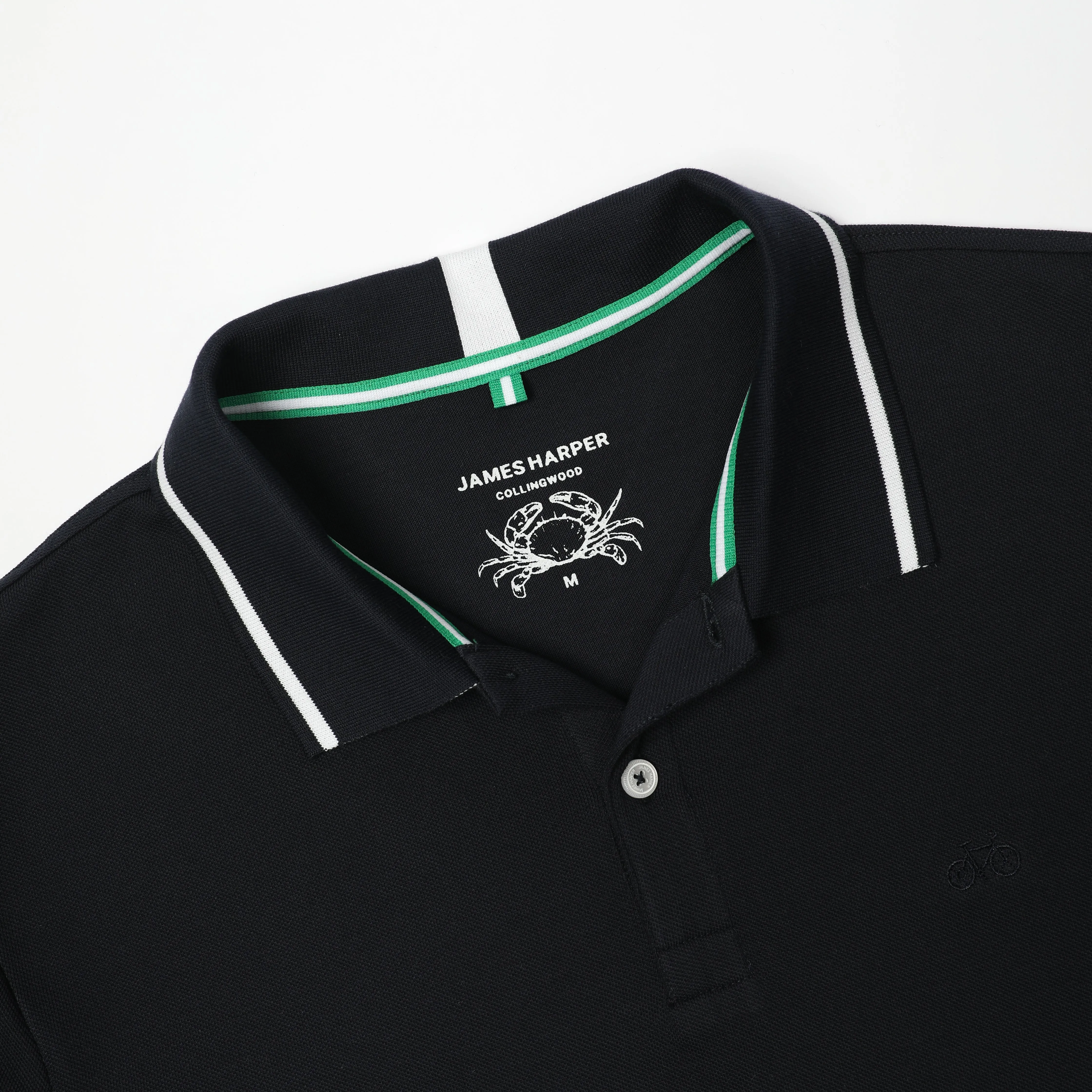 Navy Button Pique Polo