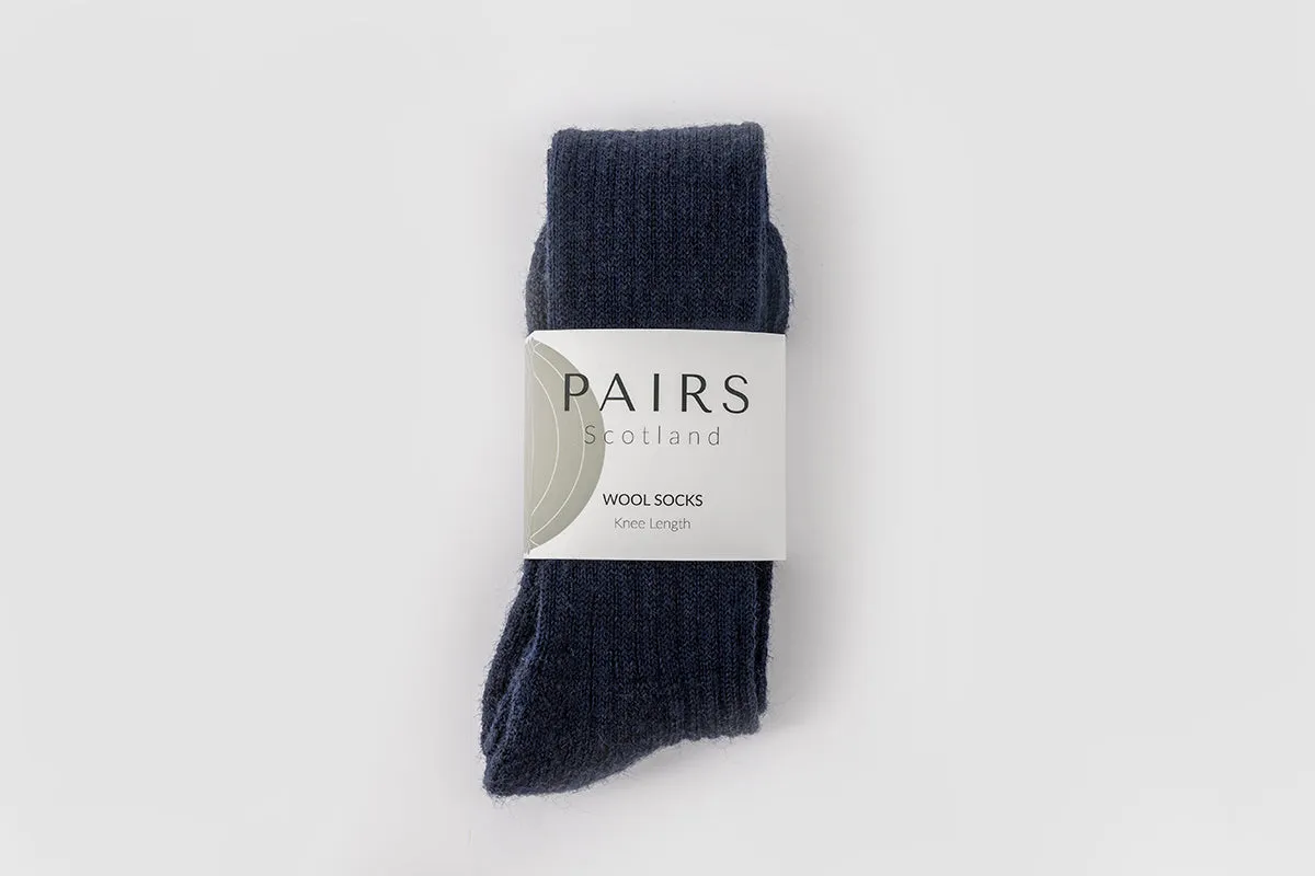 Navy Wool Knee Highs