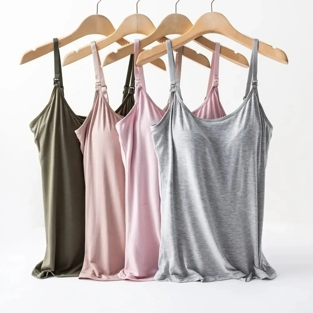 Nursing Tank Tops for Breastfeeding, Pregnancy Must Haves Maternity Camisoles with Built in Bra