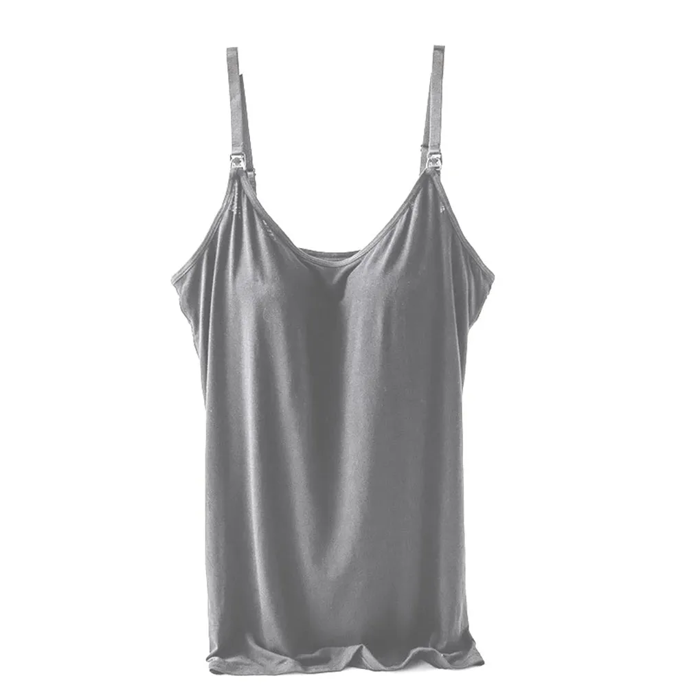 Nursing Tank Tops for Breastfeeding, Pregnancy Must Haves Maternity Camisoles with Built in Bra