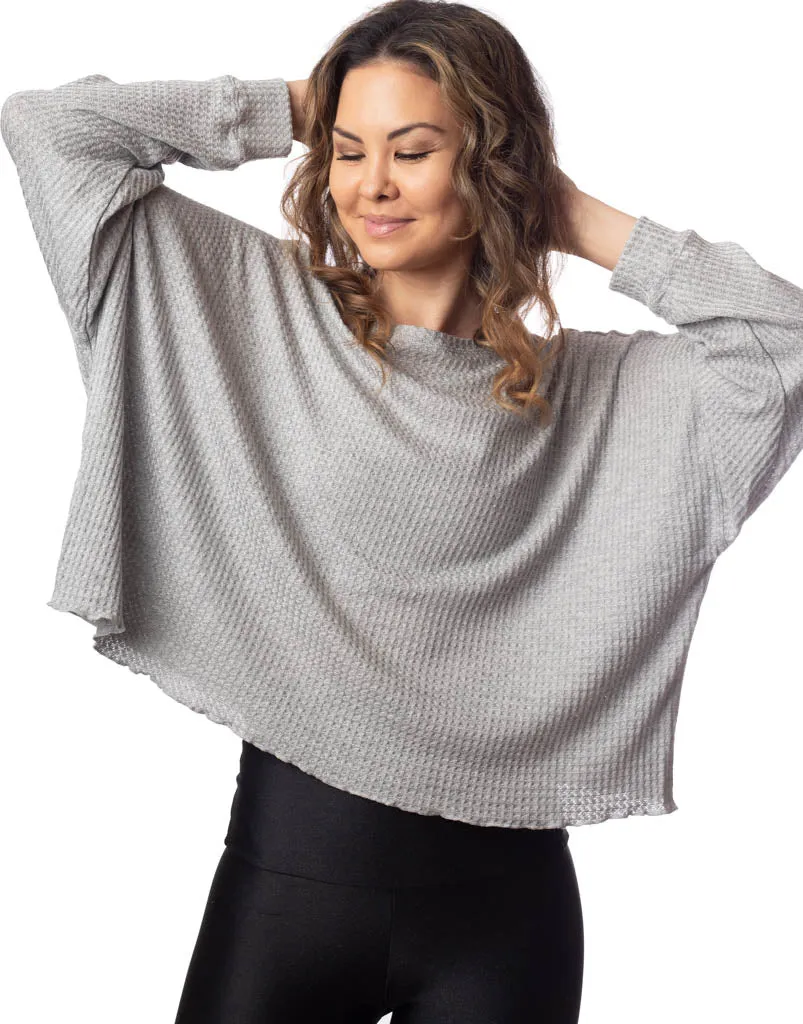 Oversized Waffle Top Heather