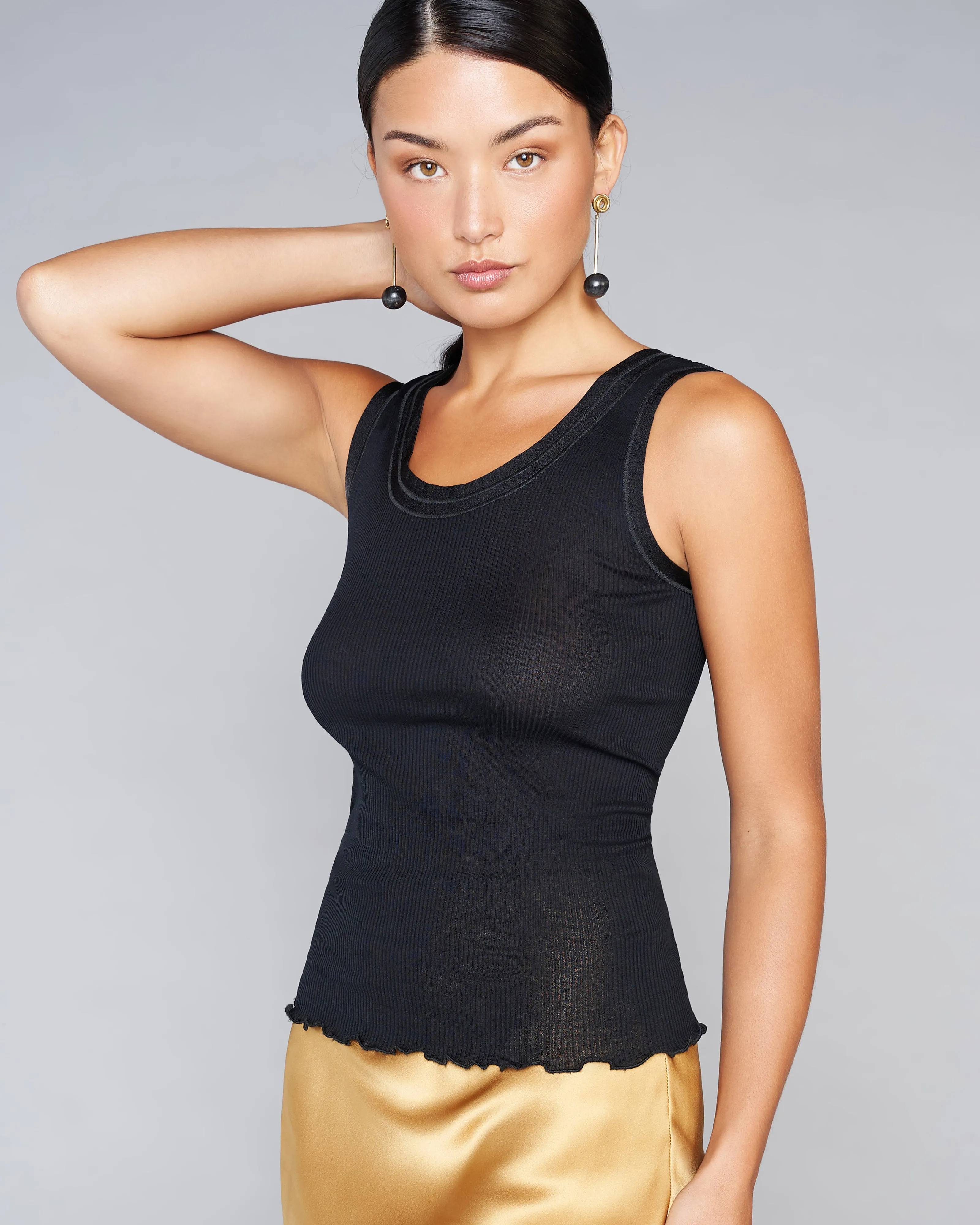 Parigi Black Cotton Tank