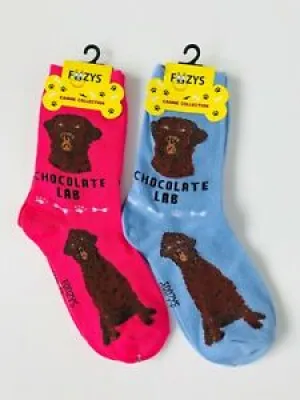 Pink Chocolate Lab Socks