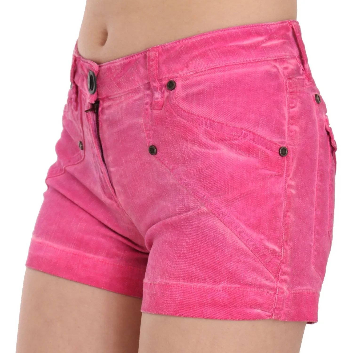 PLEIN SUD Chic Pink Mid Waist Mini Shorts