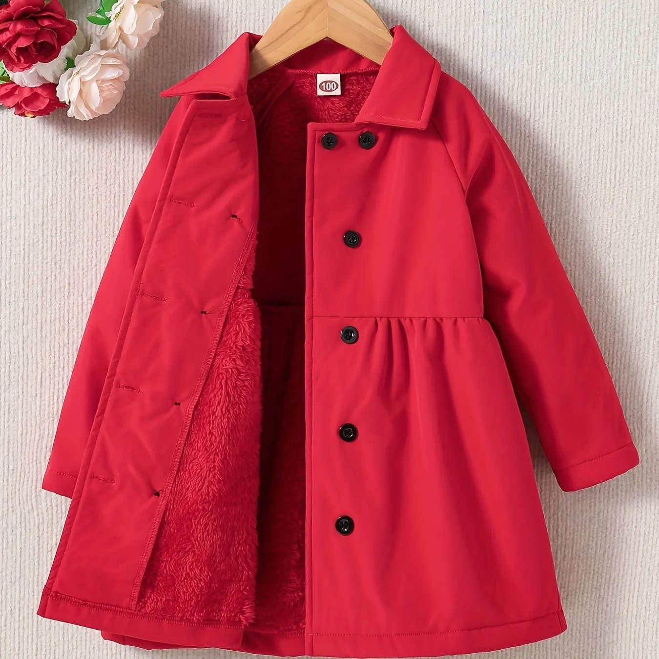 Plush-Lined Toddler Girls' Winter Jacket - Warm, Stylish, Water-Resistant"