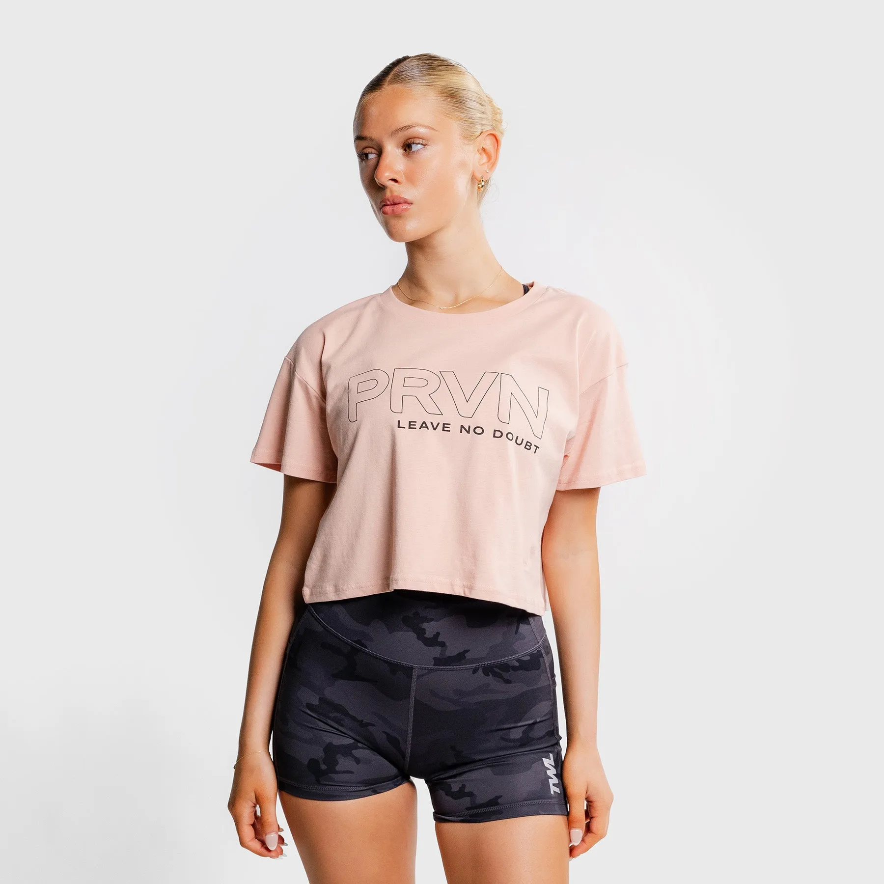 PRVN - LND CROP - PALE PINK/ BLACK