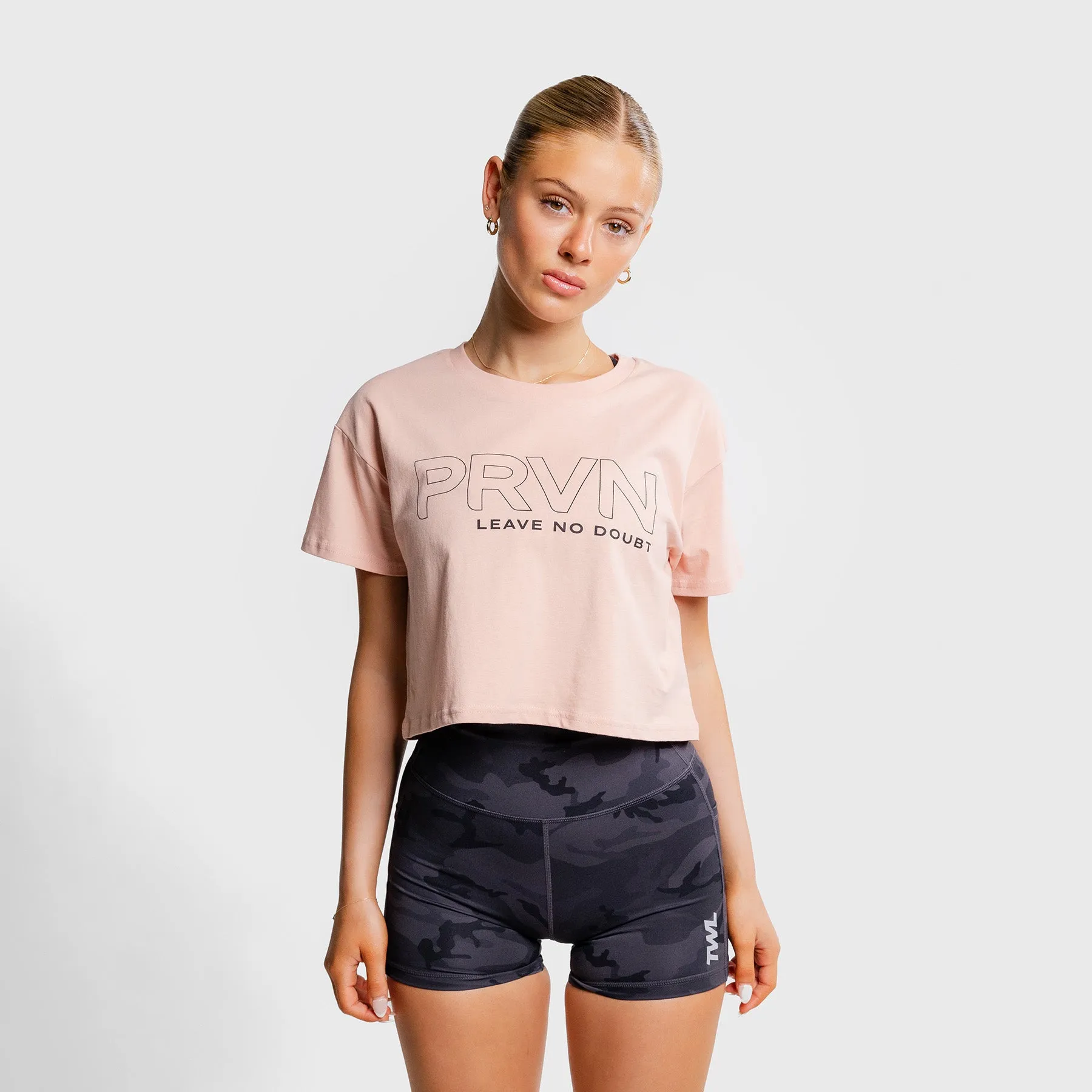 PRVN - LND CROP - PALE PINK/ BLACK