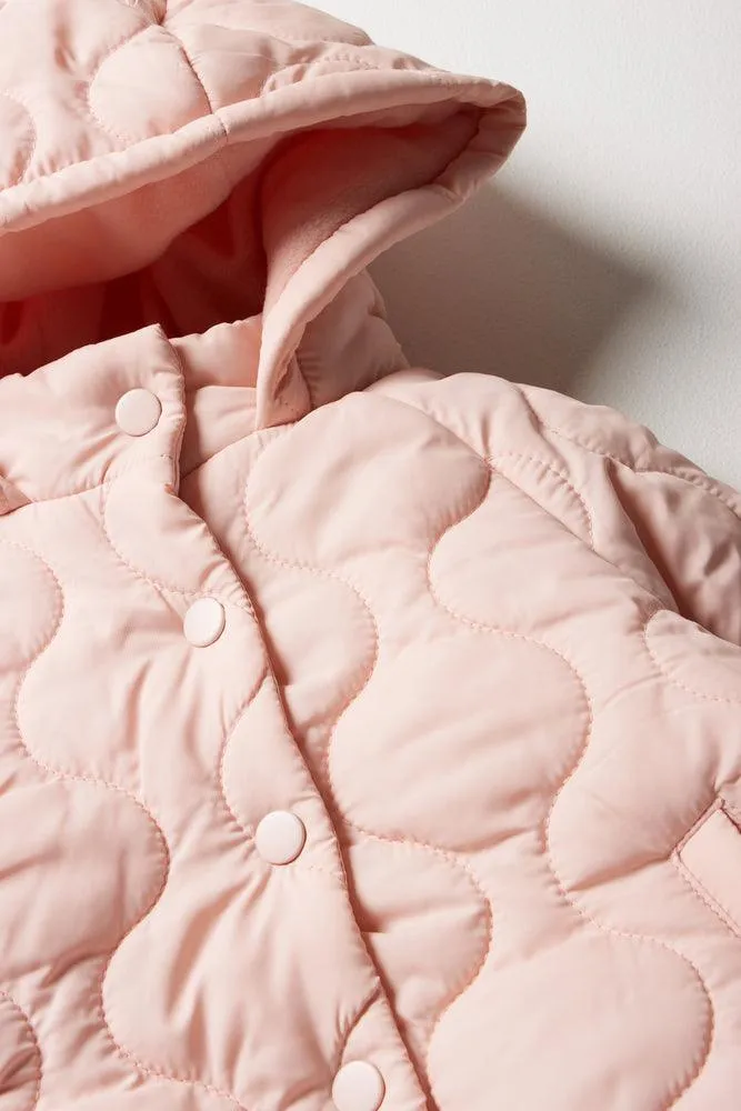 Quilted Hooded Jacket Pink