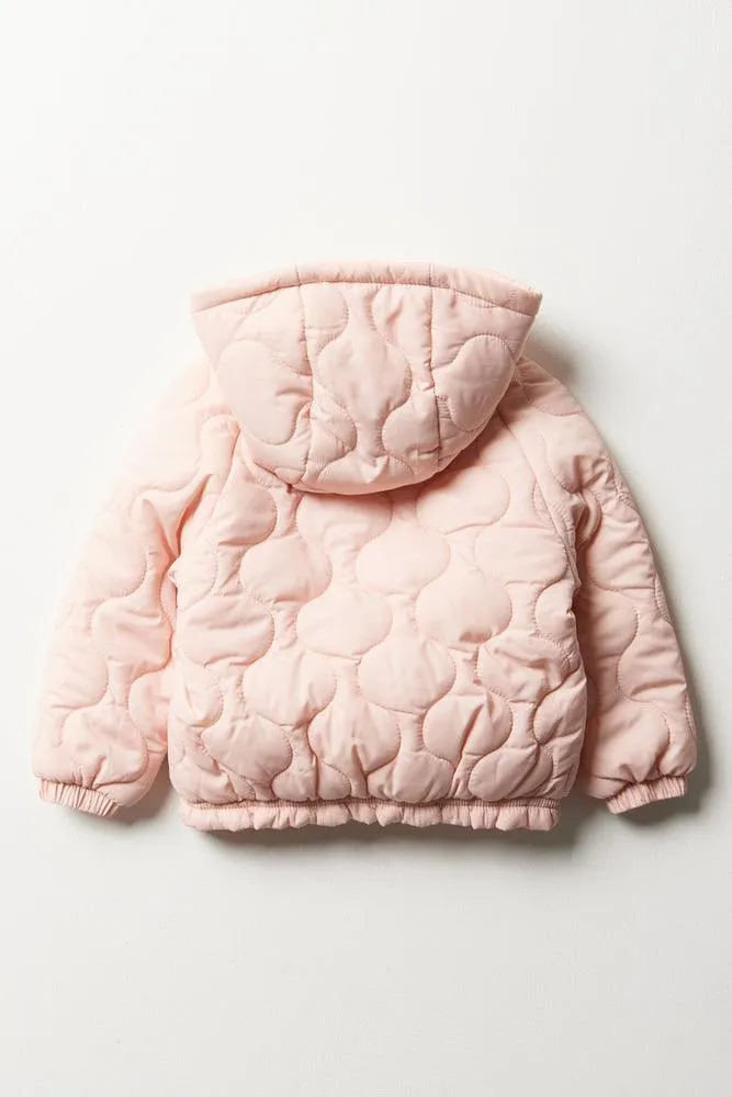 Quilted Hooded Jacket Pink