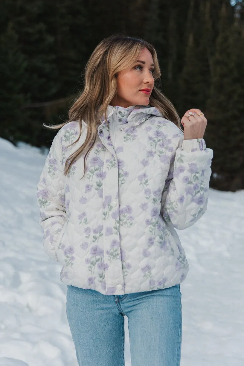 Quilted Jacket in Lavender Floral - FINAL SALE