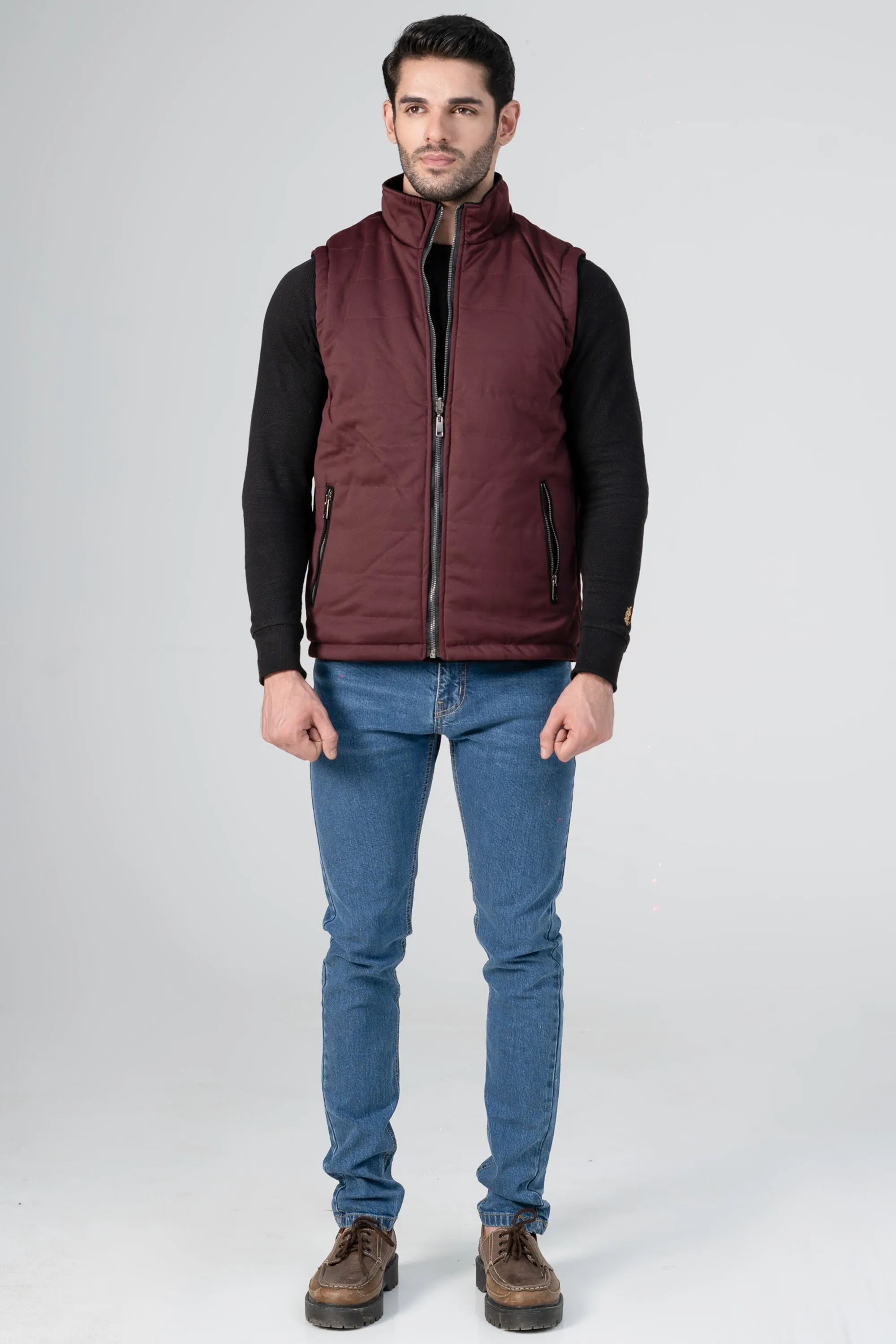 Reversible Suede Jacket black maroon