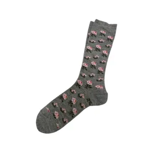 Rosa Alpaca Crew Socks - Unisex  - Gray - Medium