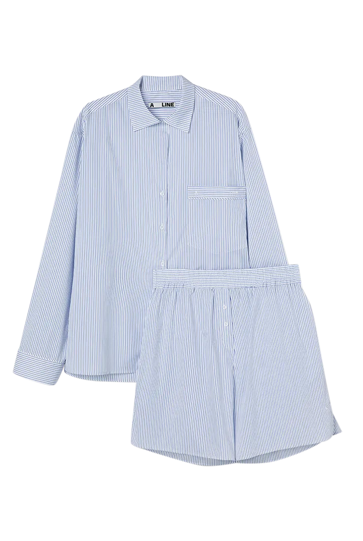 Serenity Blue Stripe Pyjama Set