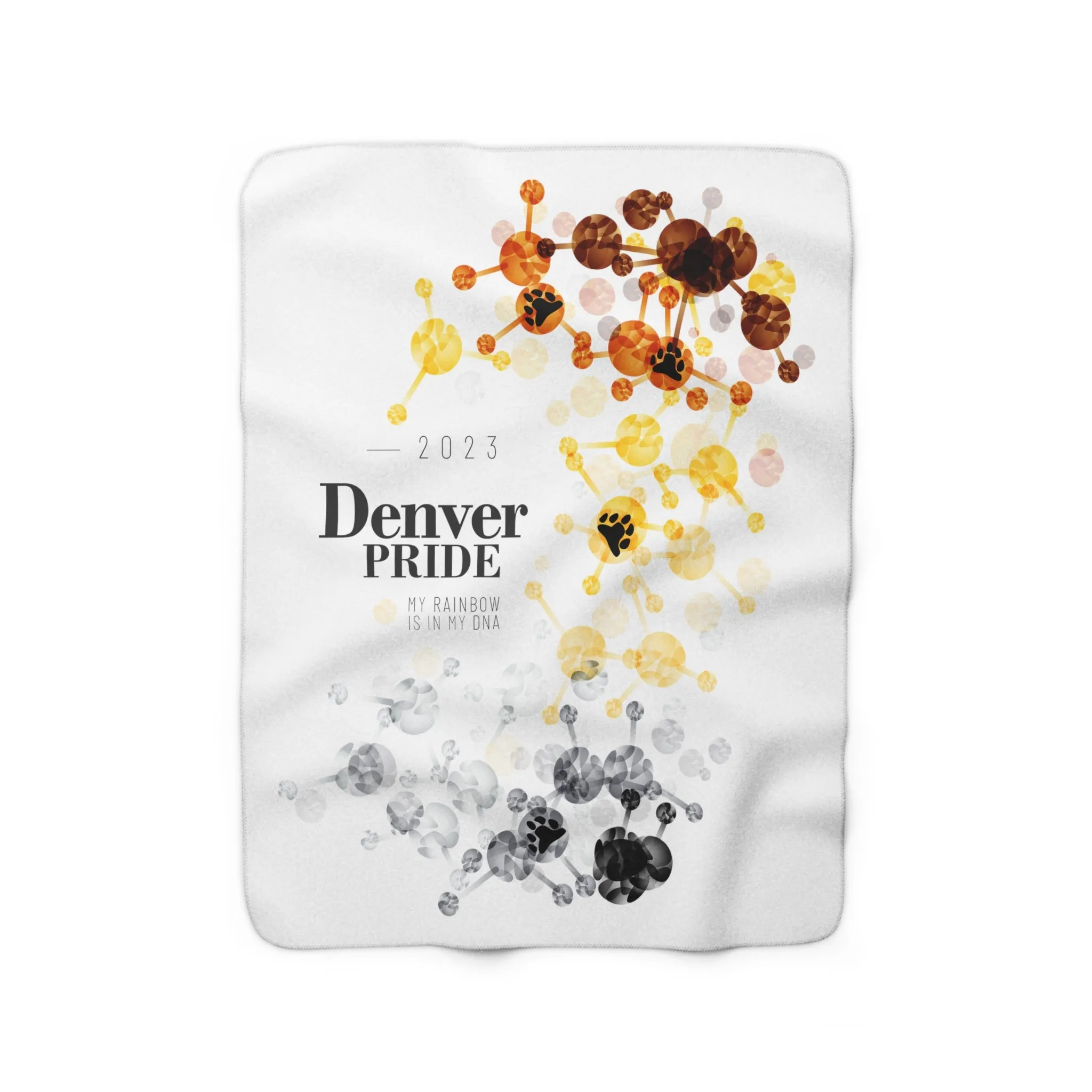 SHAVA CO Bear Flag 2023 Pride, Denver Sherpa Fleece Blanket - My Rainbow Is In My DNA