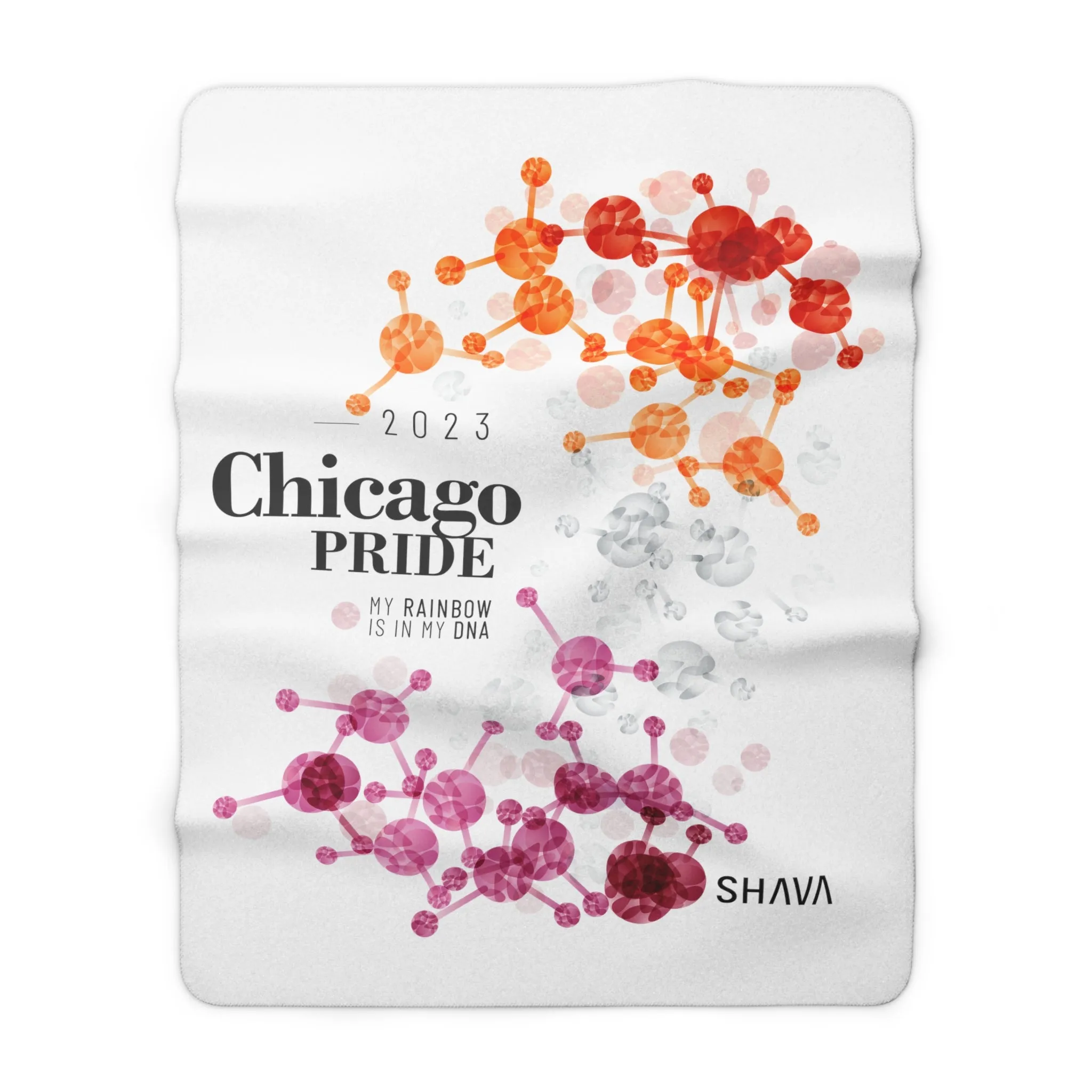 SHAVA CO Lesbian Flag 2023 Pride, Chicago Sherpa Fleece Blanket - My Rainbow Is In My DNA