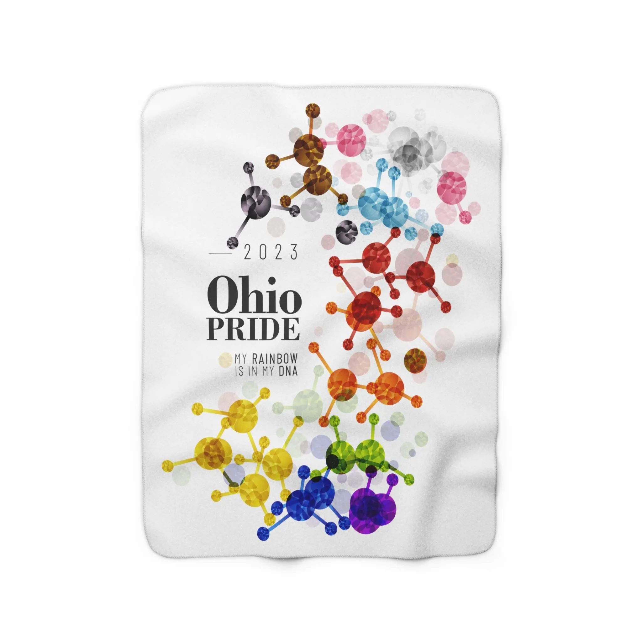 SHAVA CO Progress Flag 2023 Pride, Ohio Sherpa Fleece Blanket - My Rainbow Is In My DNA