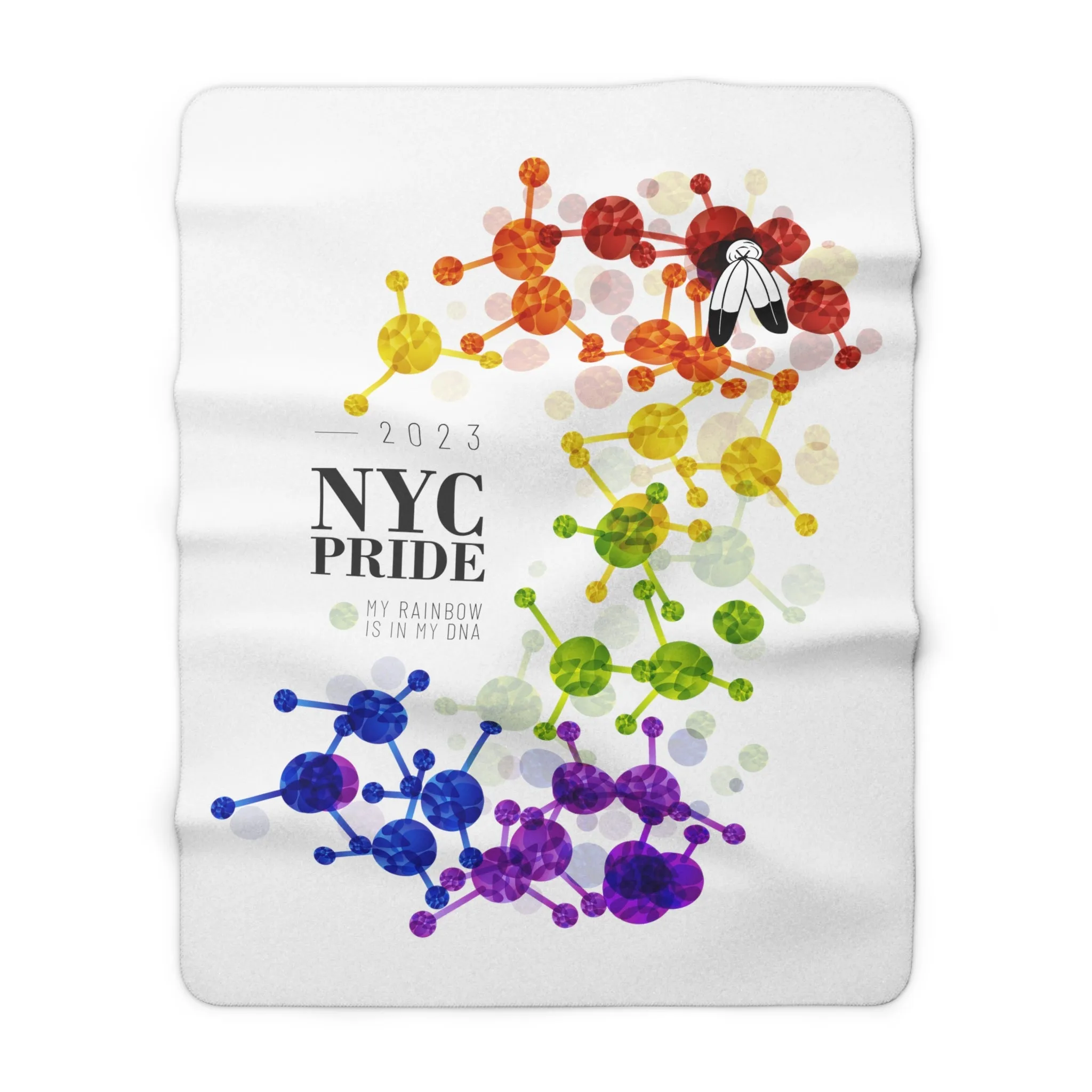 SHAVA CO Two Spirit Flag 2023 Pride, New York City Sherpa Fleece Blanket - My Rainbow Is In My DNA