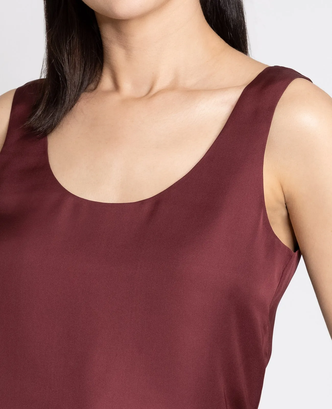 Silk Double Scoop Neck Tank