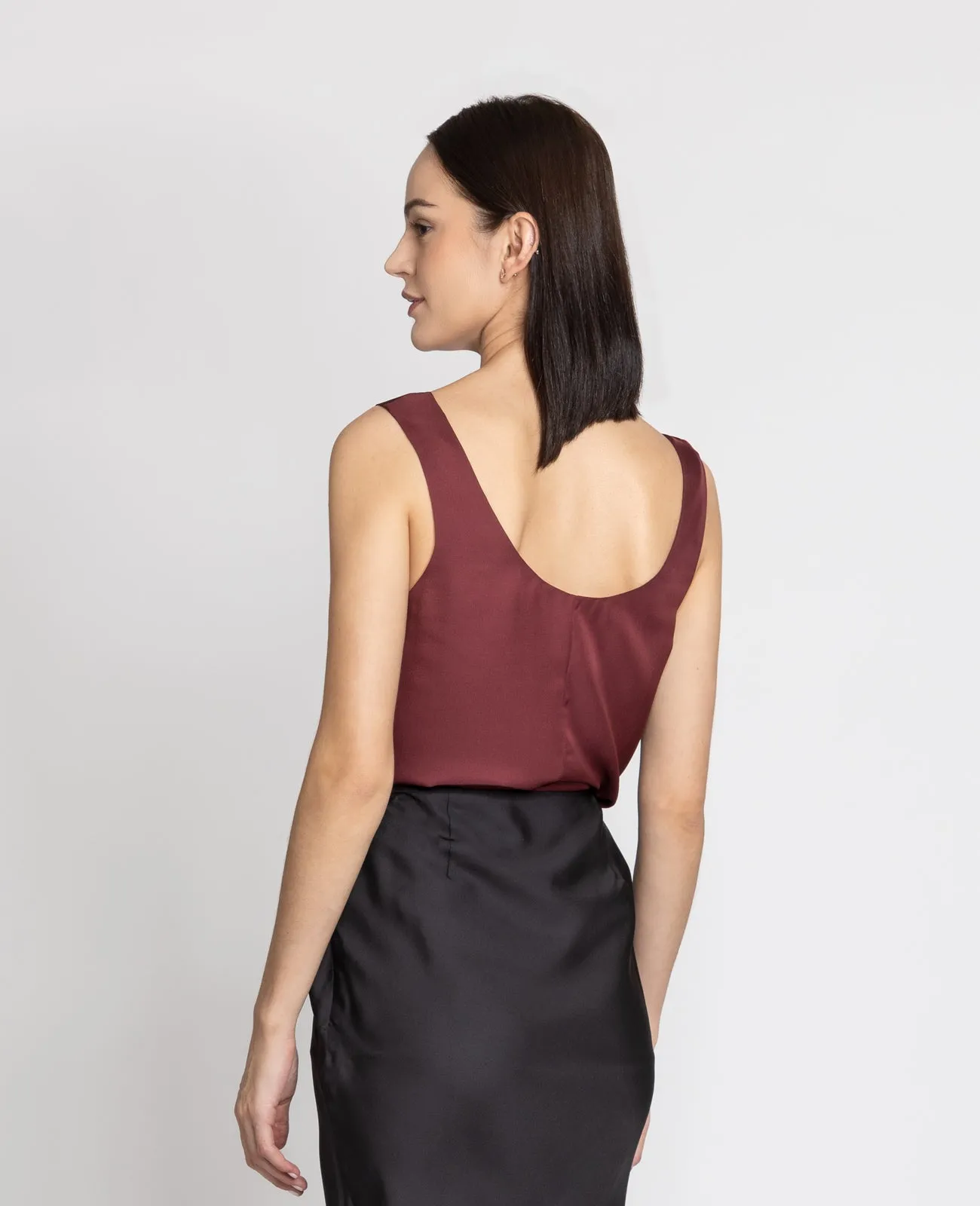 Silk Double Scoop Neck Tank