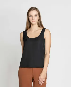 Silk Double Scoop Neck Tank