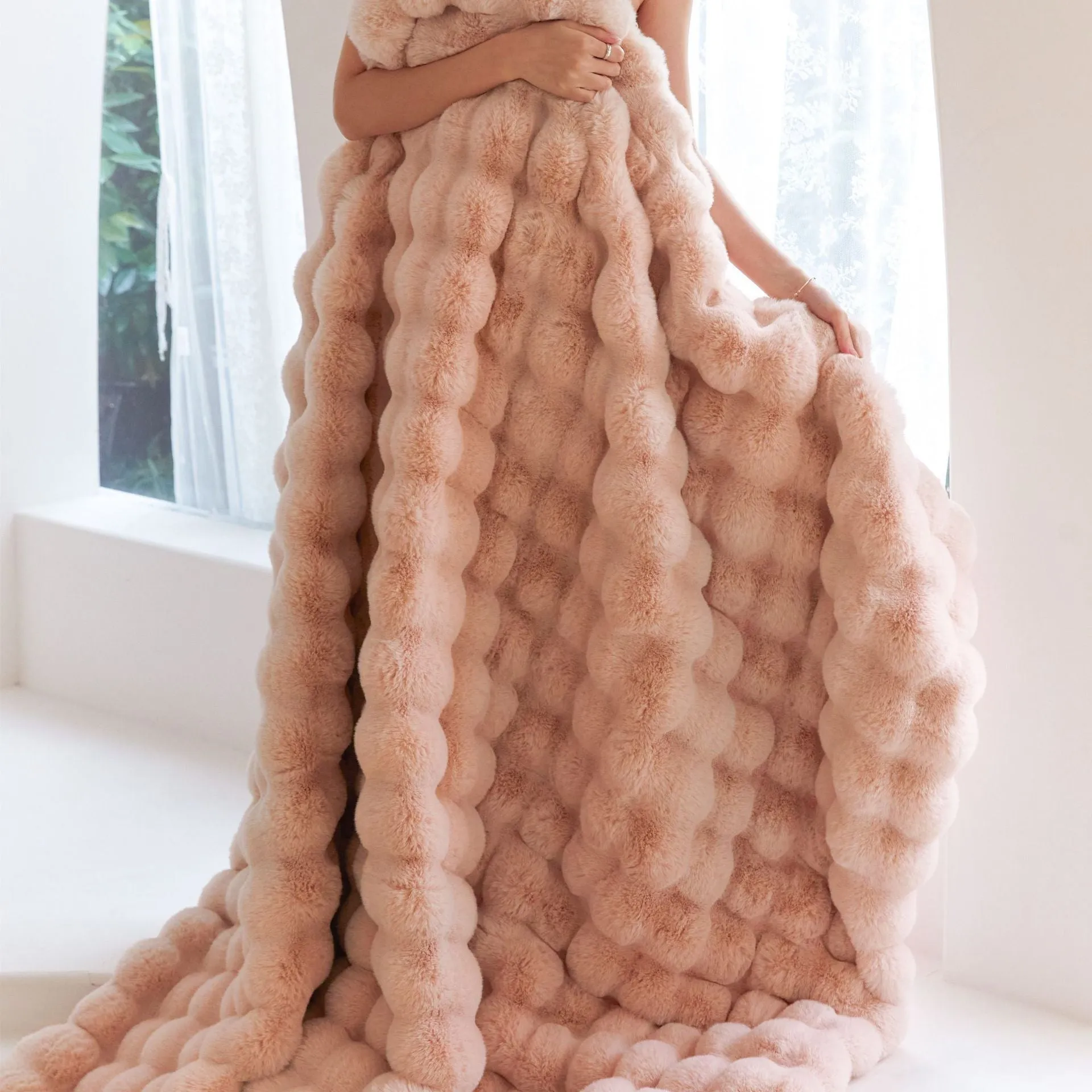 Solid Plush Rabbit Blanket Rex Rabbit