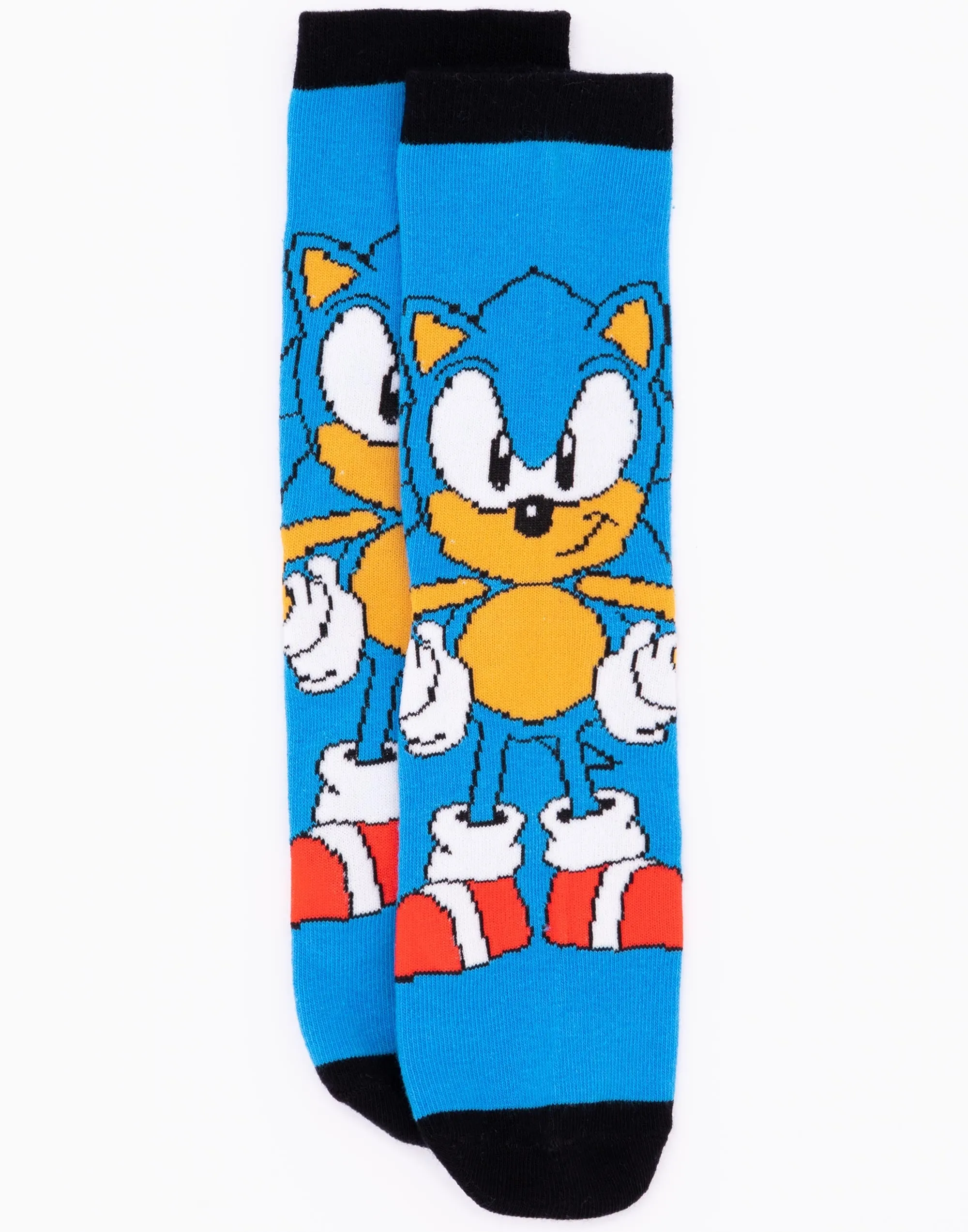 Sonic the Hedgehog Sonic Mens Black Calf Socks Set of 3