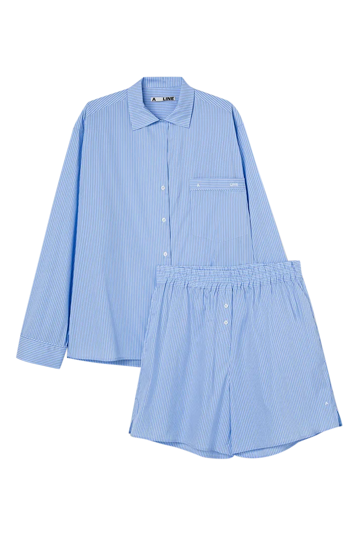 Soothed Blue Stripe Pyjama Set